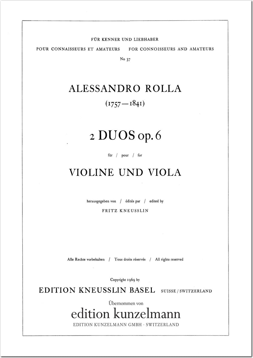 Rolla: 2 Duos, Op. 6