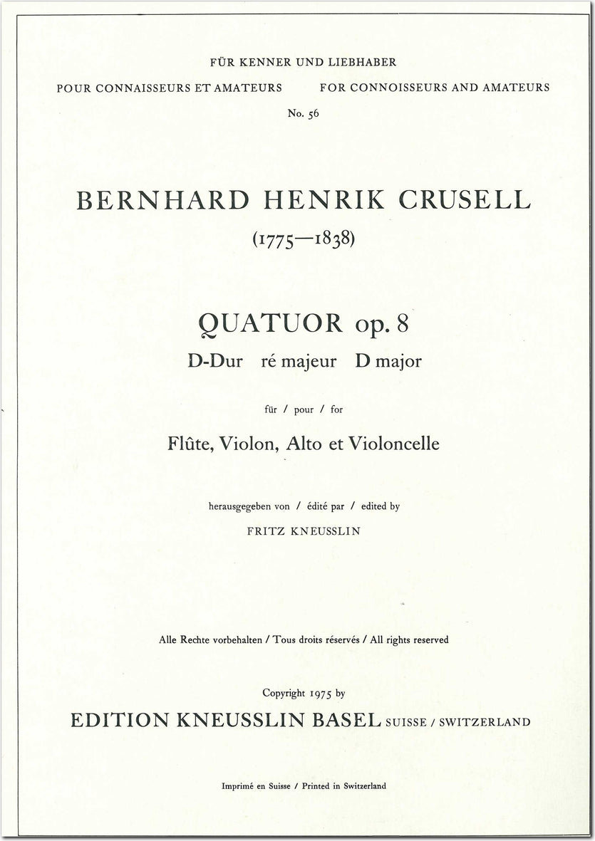 Crusell: Quartet in D Major, Op. 8