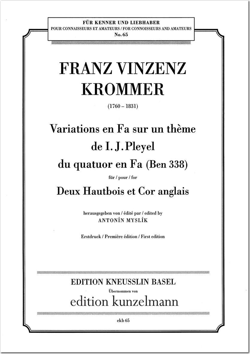 Krommer: Variations on a Theme of Pleyel