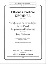 Krommer: Variations on a Theme of Pleyel (arr .for clarinet trio)