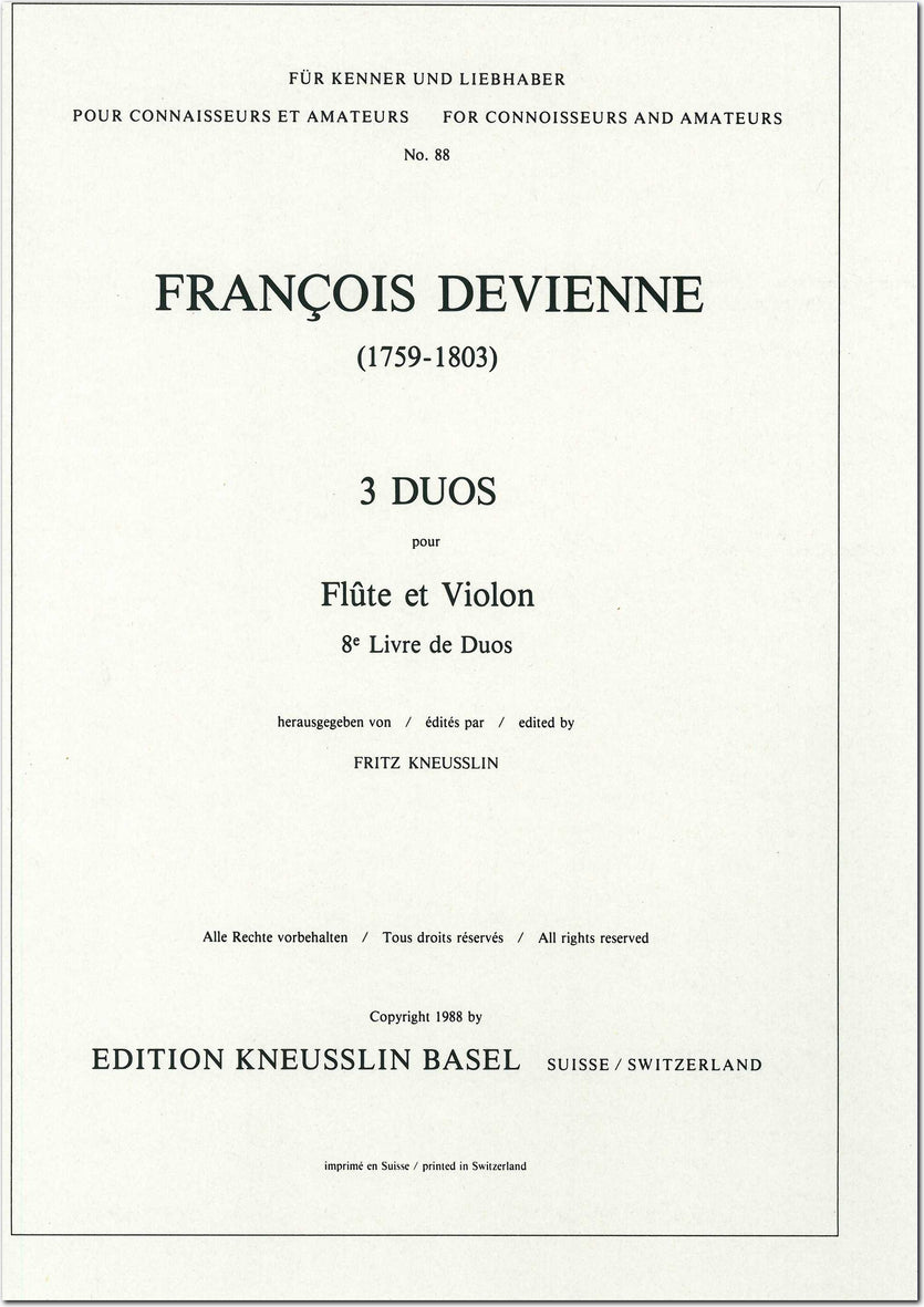 Devienne: 3 Duos for Flute & VIolin