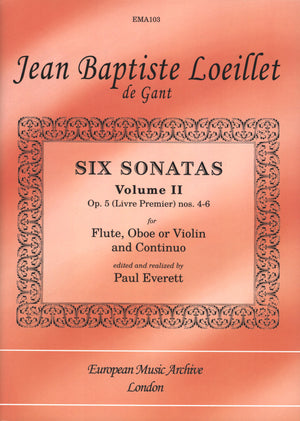 Loeillet: Six Sonatas, Op. 5 - Volume 2 (Nos. 4-6)