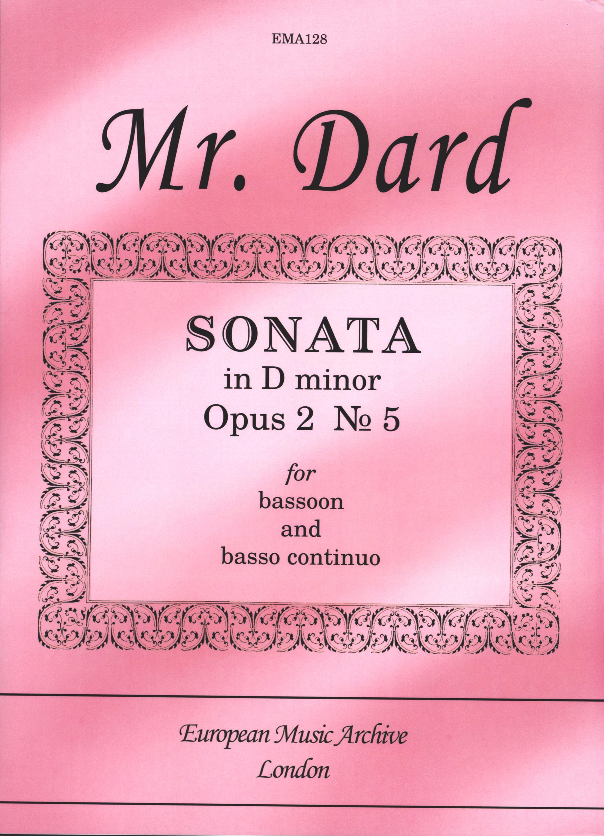 Dard: Bassoon Sonata in D Minor, Op. 2, No. 5