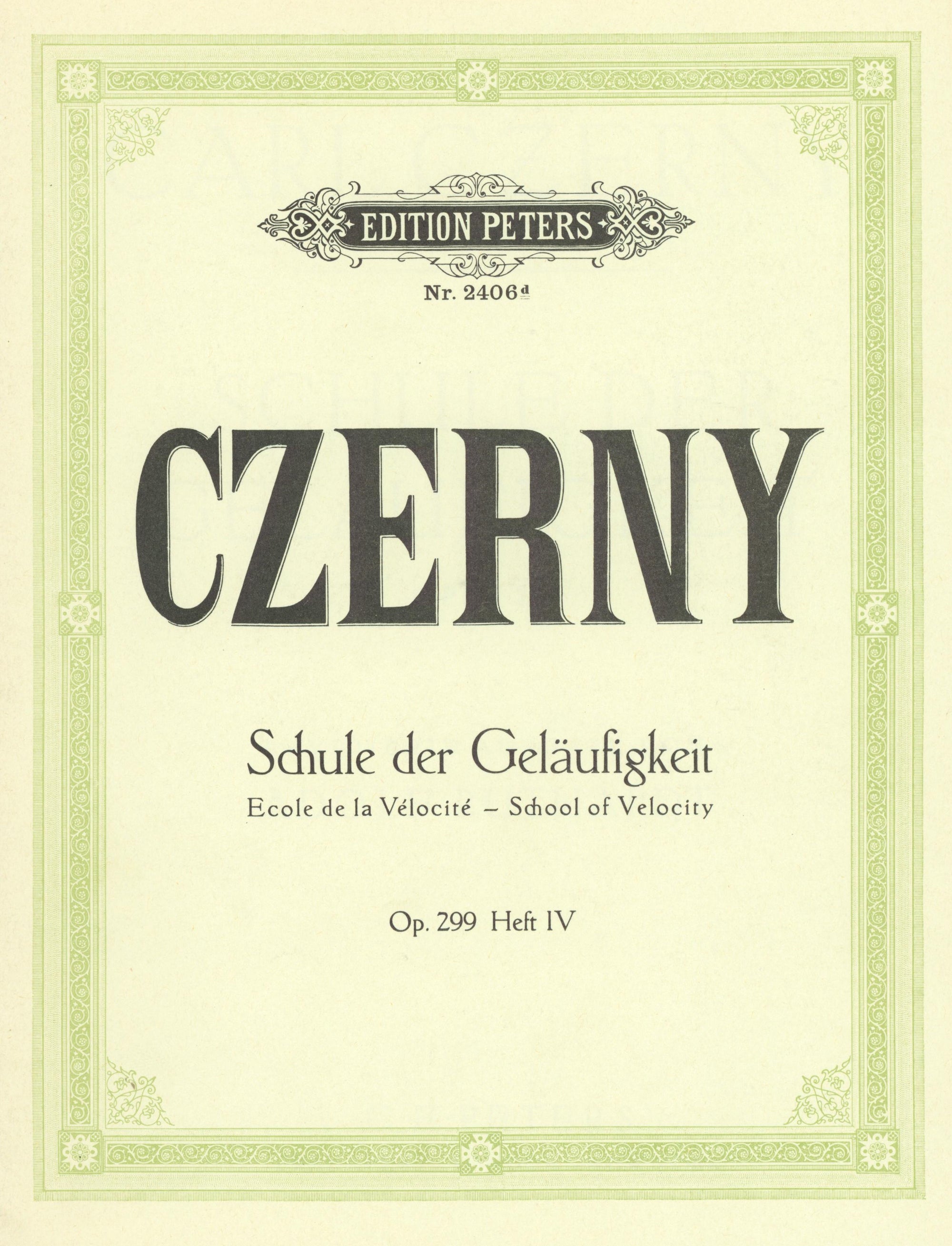 Czerny: School of Velocity, Op. 299 - Volume 4 (Nos. 31-40)