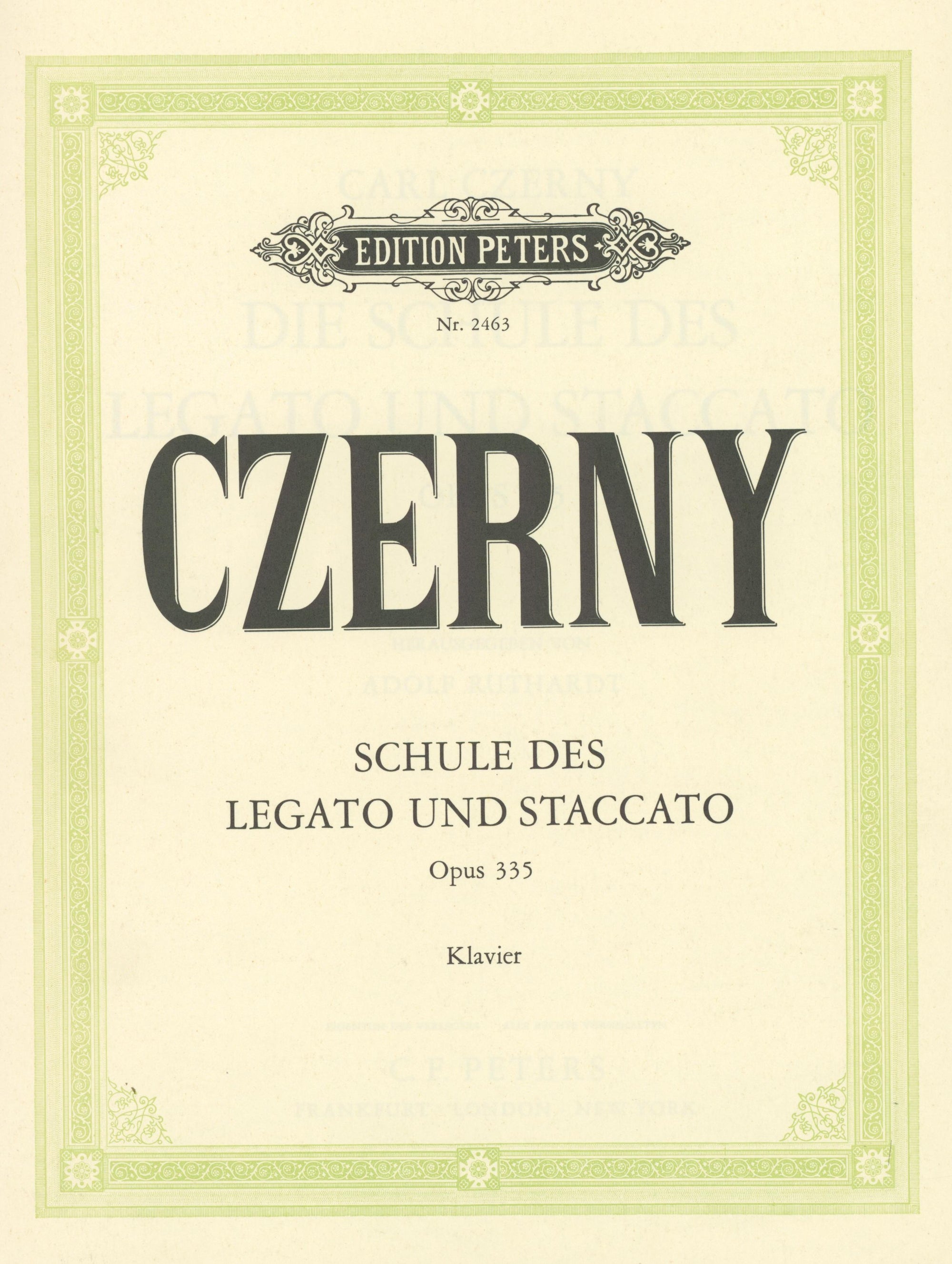 Czerny: School of Legato and Staccato, Op. 335