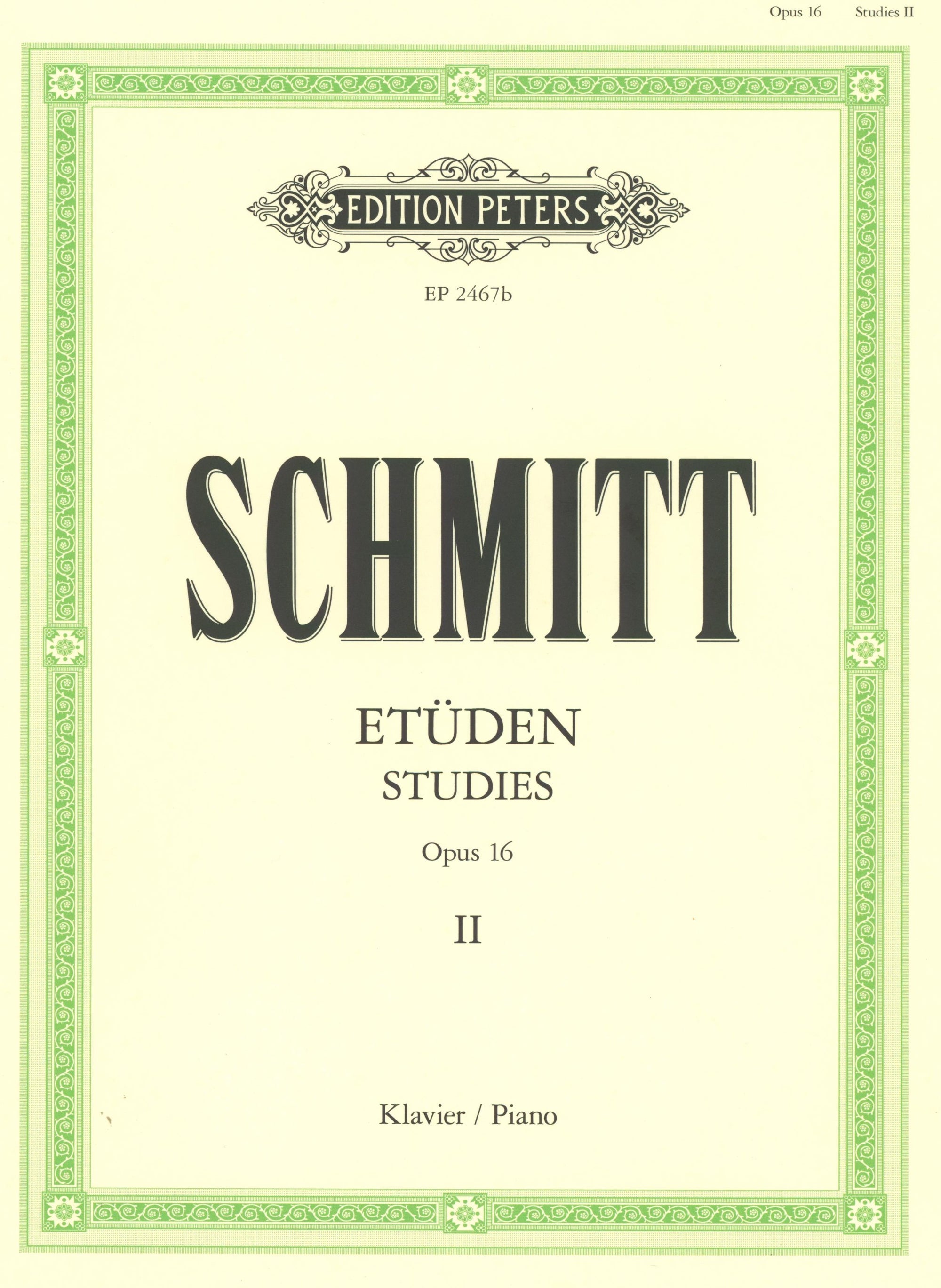 Schmitt: Preperatory Exercises, Op. 16 - Book 2