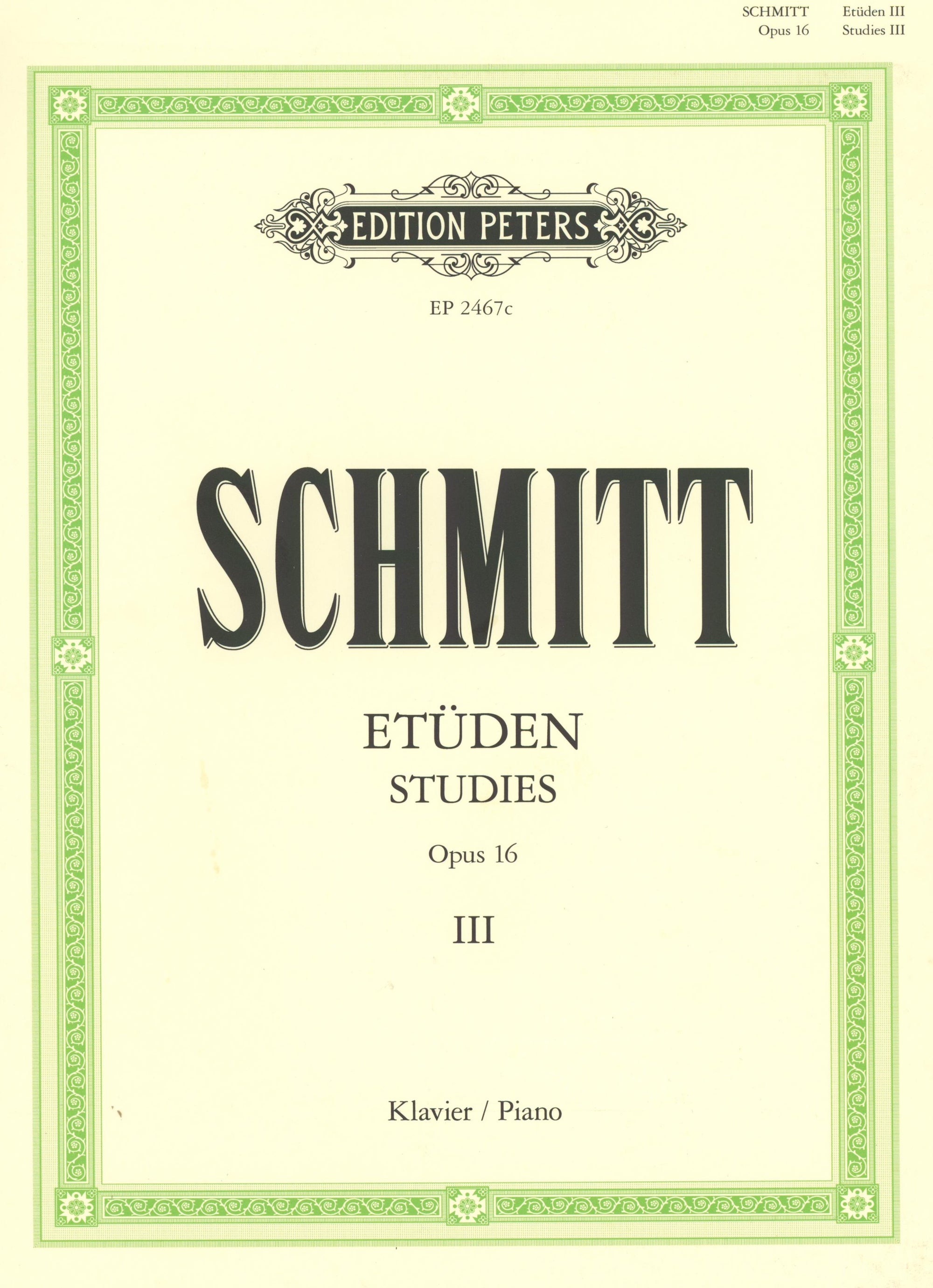 Schmitt: Preperatory Exercises, Op. 16 - Book 3