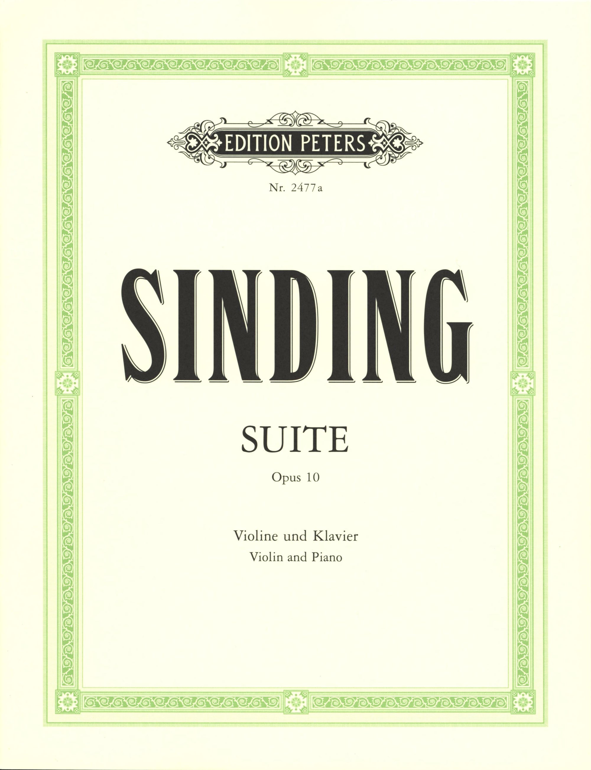 Sinding: Suite in A Minor, Op. 10