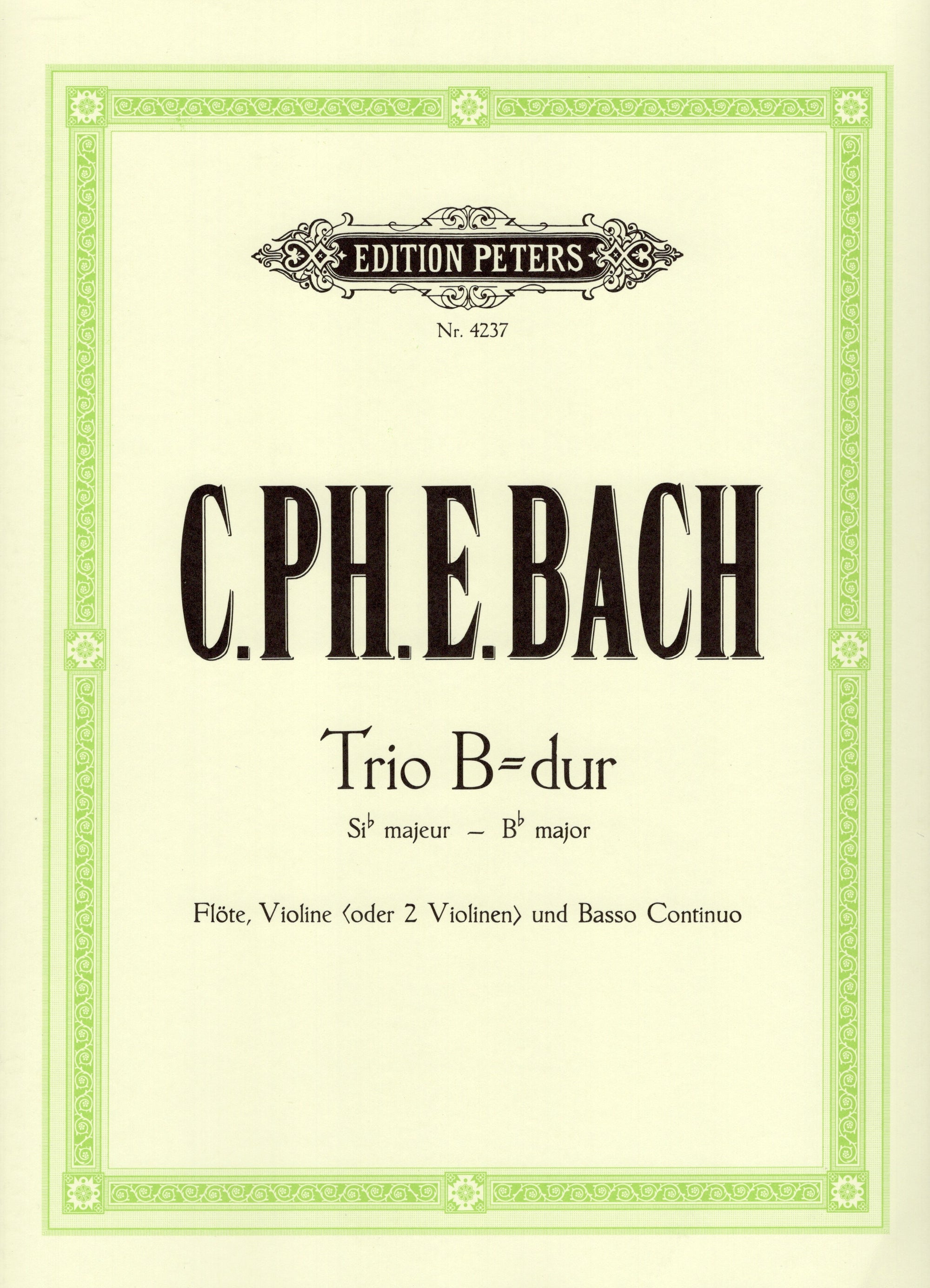 C.P.E. Bach: Trio Sonata in B-flat Major, Wq. 161/2, H. 578