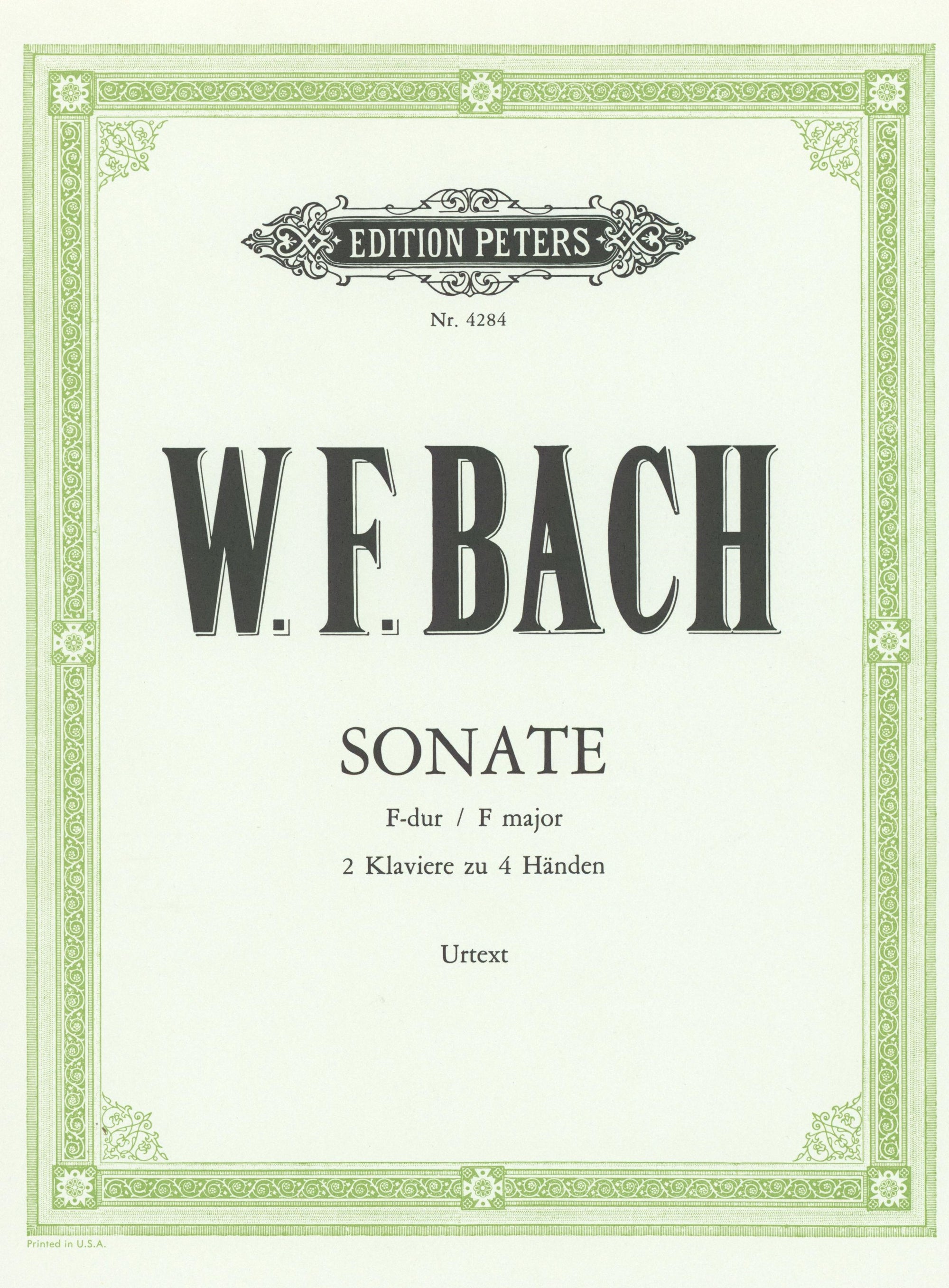 W.F. Bach: Sonata in F Major for 2 Pianos