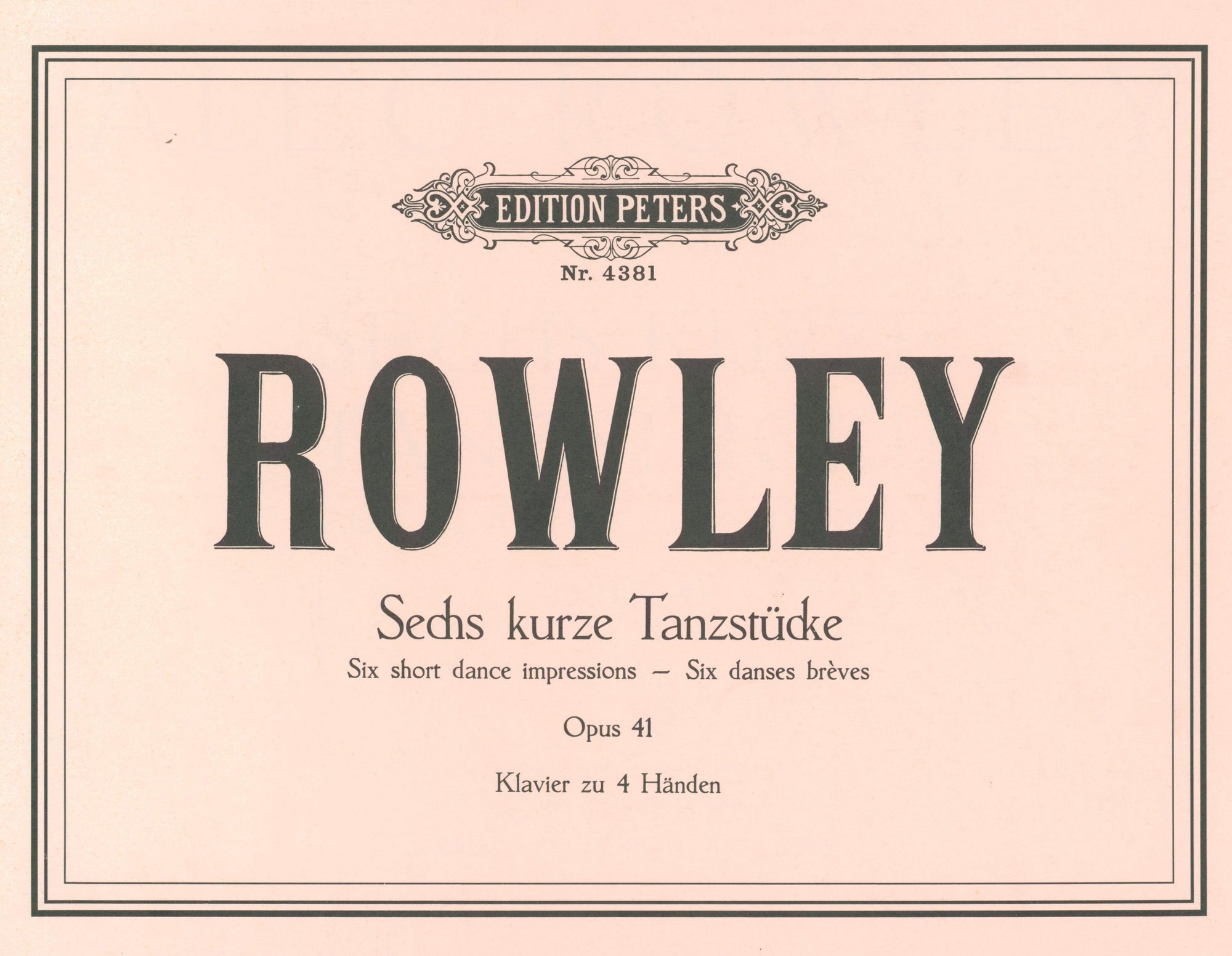 Rowley: 6 Short Dance Impressions, Op. 41