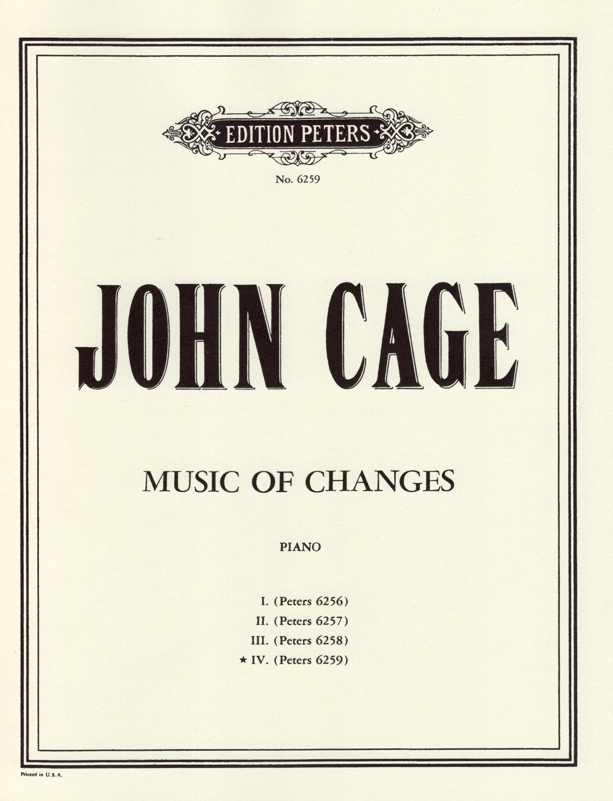 Cage: Music of Changes - Volume 4