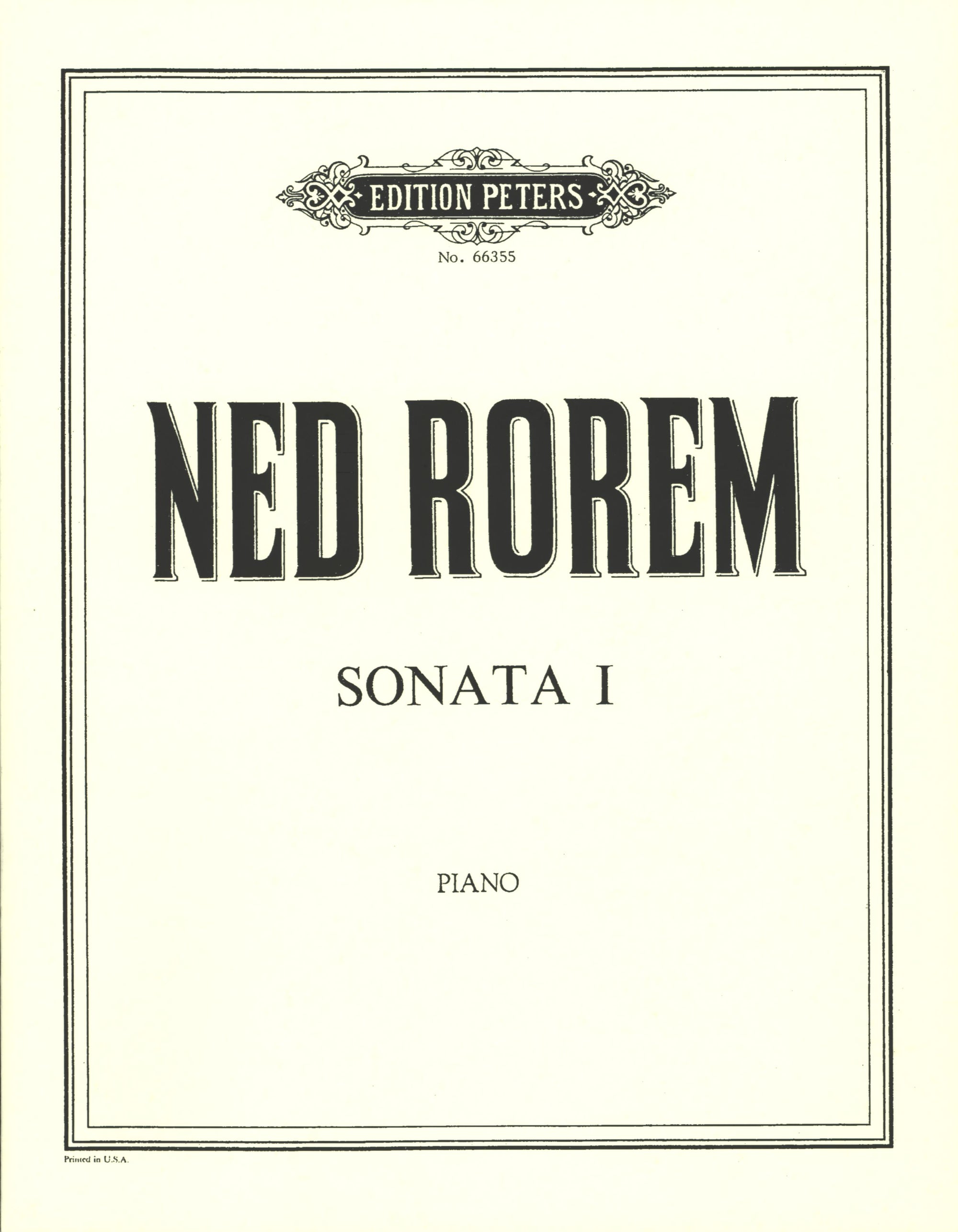Rorem: Piano Sonata No. 1