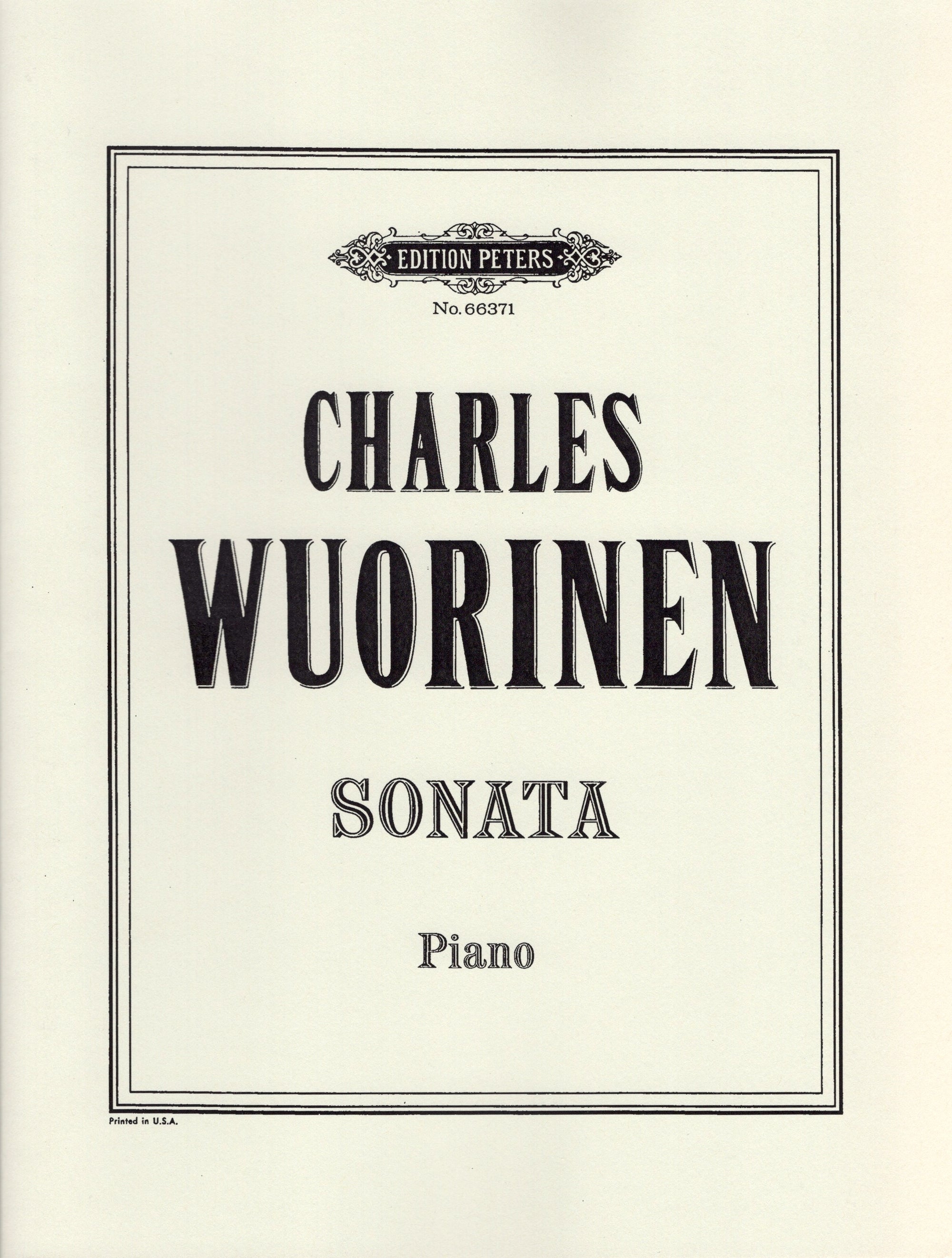 Wuorinen: Piano Sonata No. 1