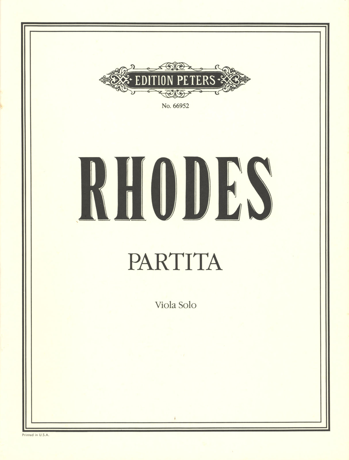 Rhodes: Partita for Solo Viola