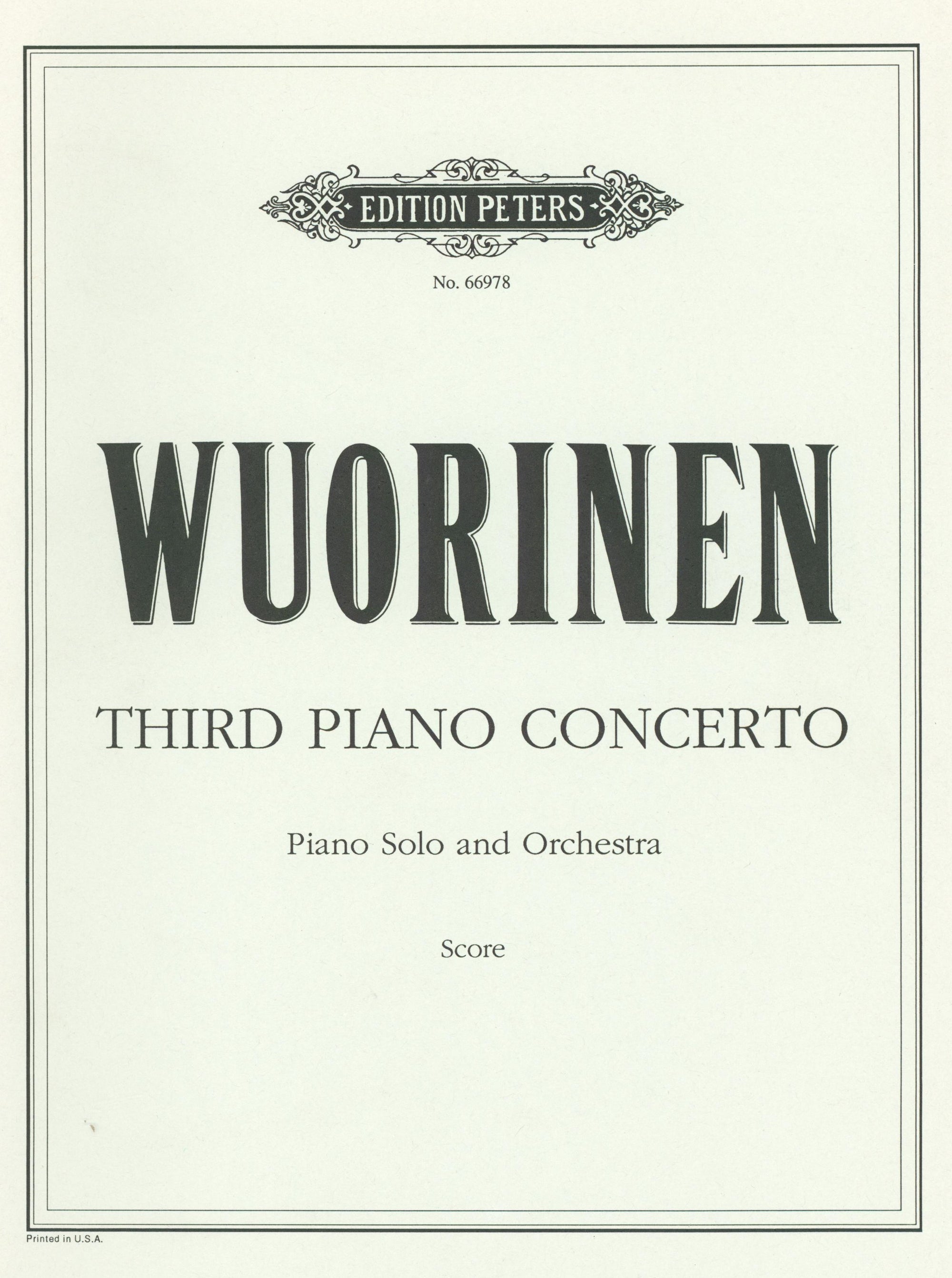 Wuorinen: Piano Concerto No. 3