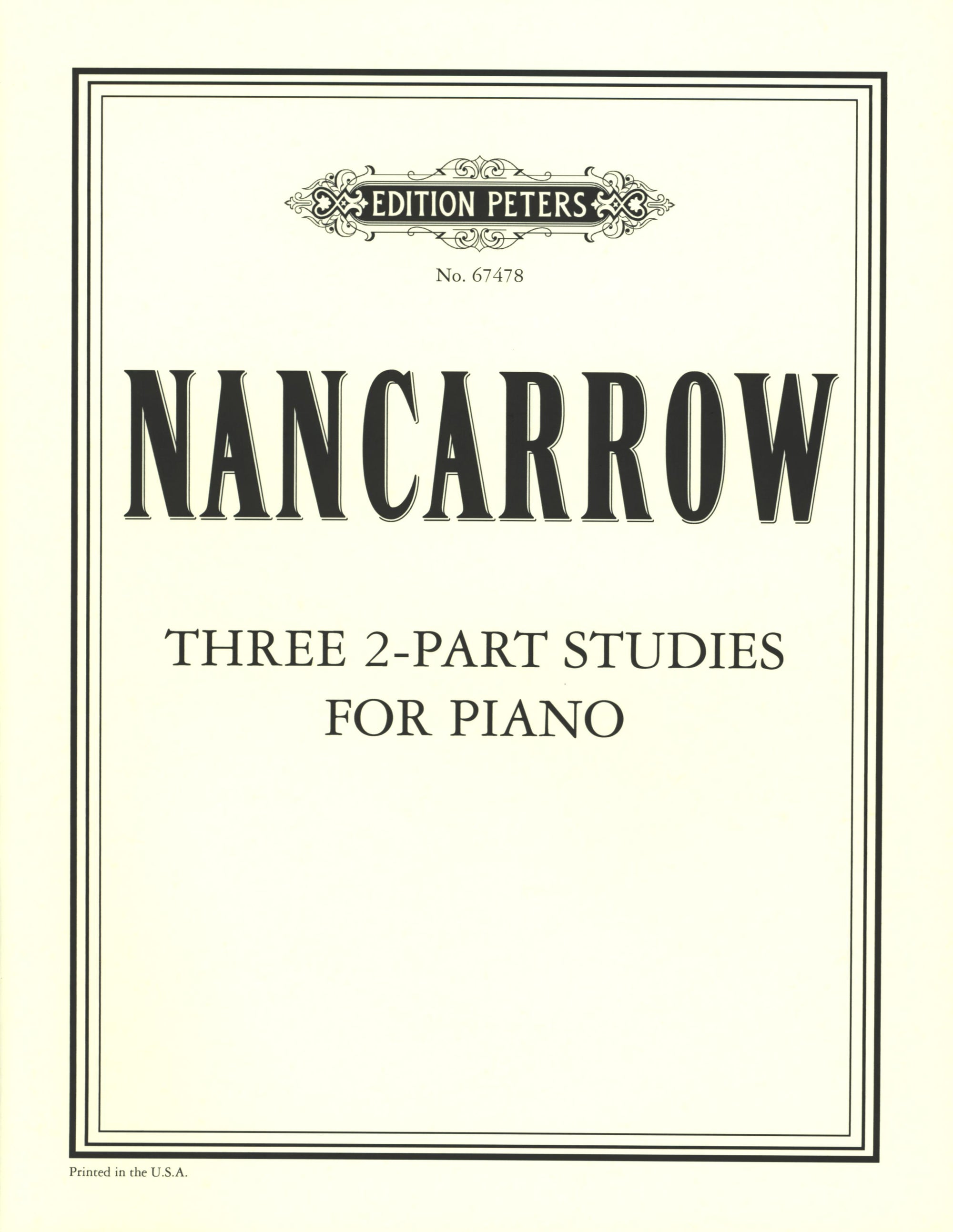 Nancarrow: Three 2-Part Studies for Piano