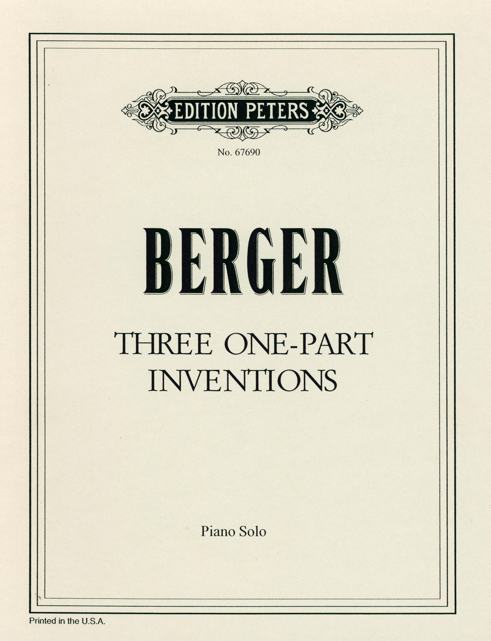 Berger: 3 One-Part Inventions
