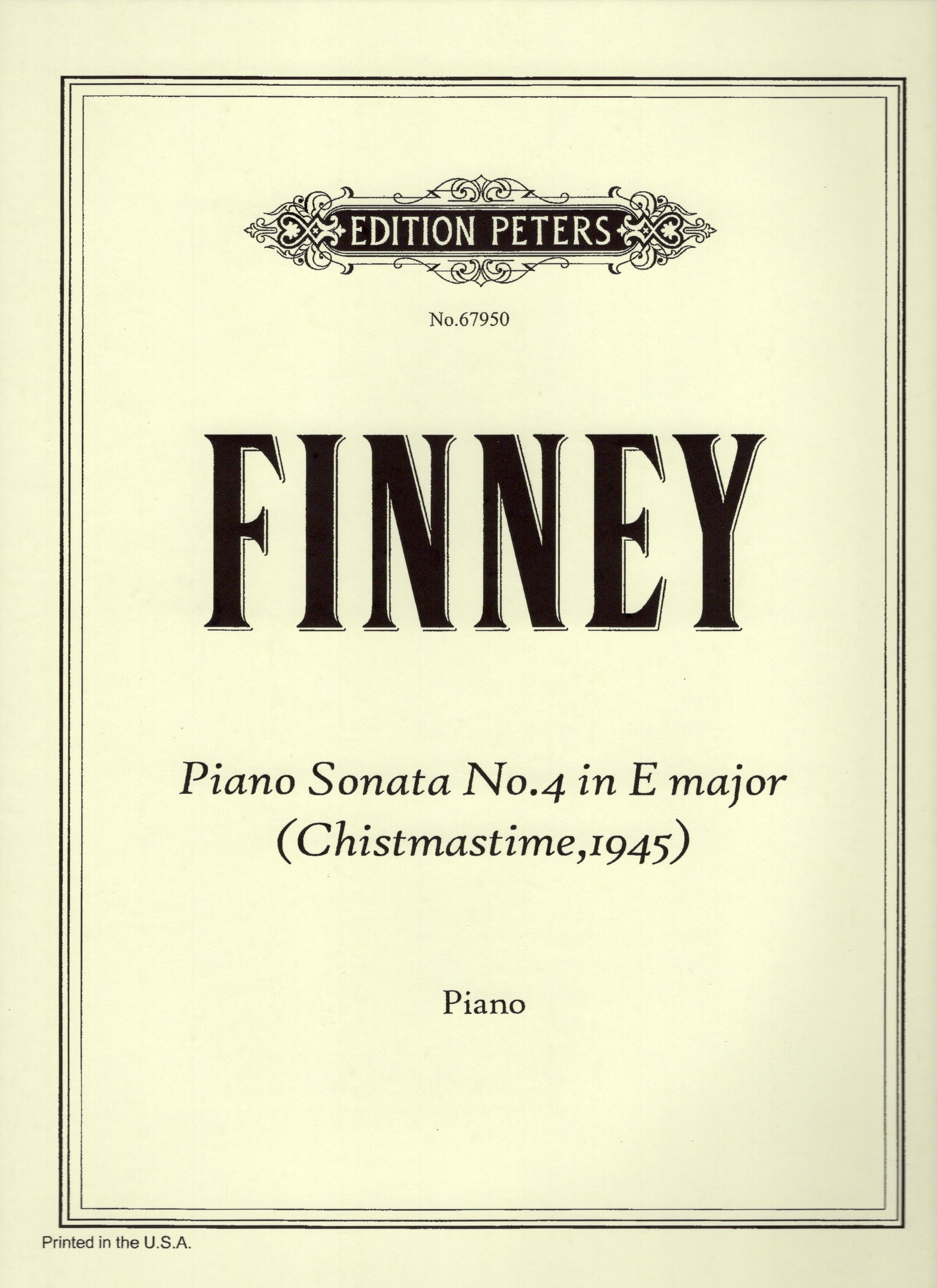 Finney: Piano Sonata No. 4 in E Major