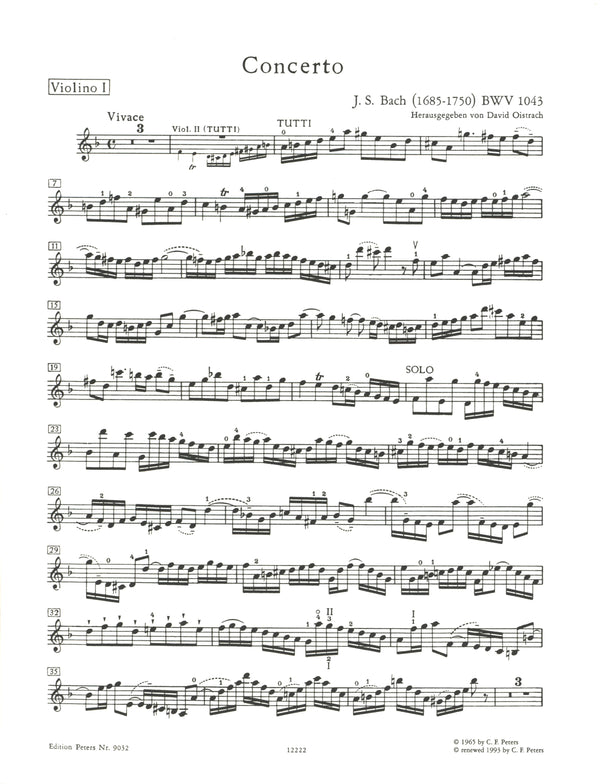 Concerto for 2 Violins in D Minor, BWV 1043 - Music
