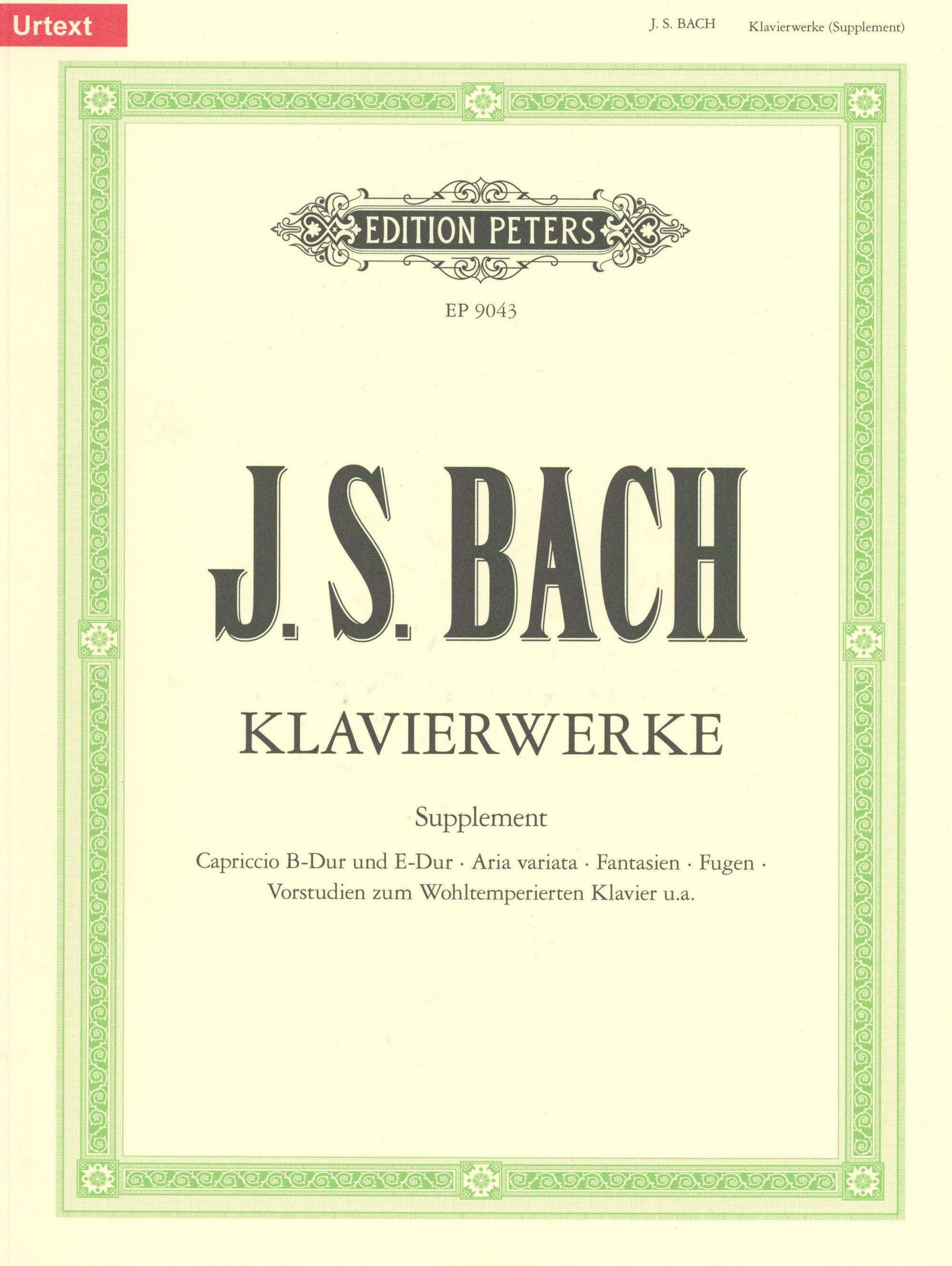 Bach: Keyboard Works - Supplementary Volume
