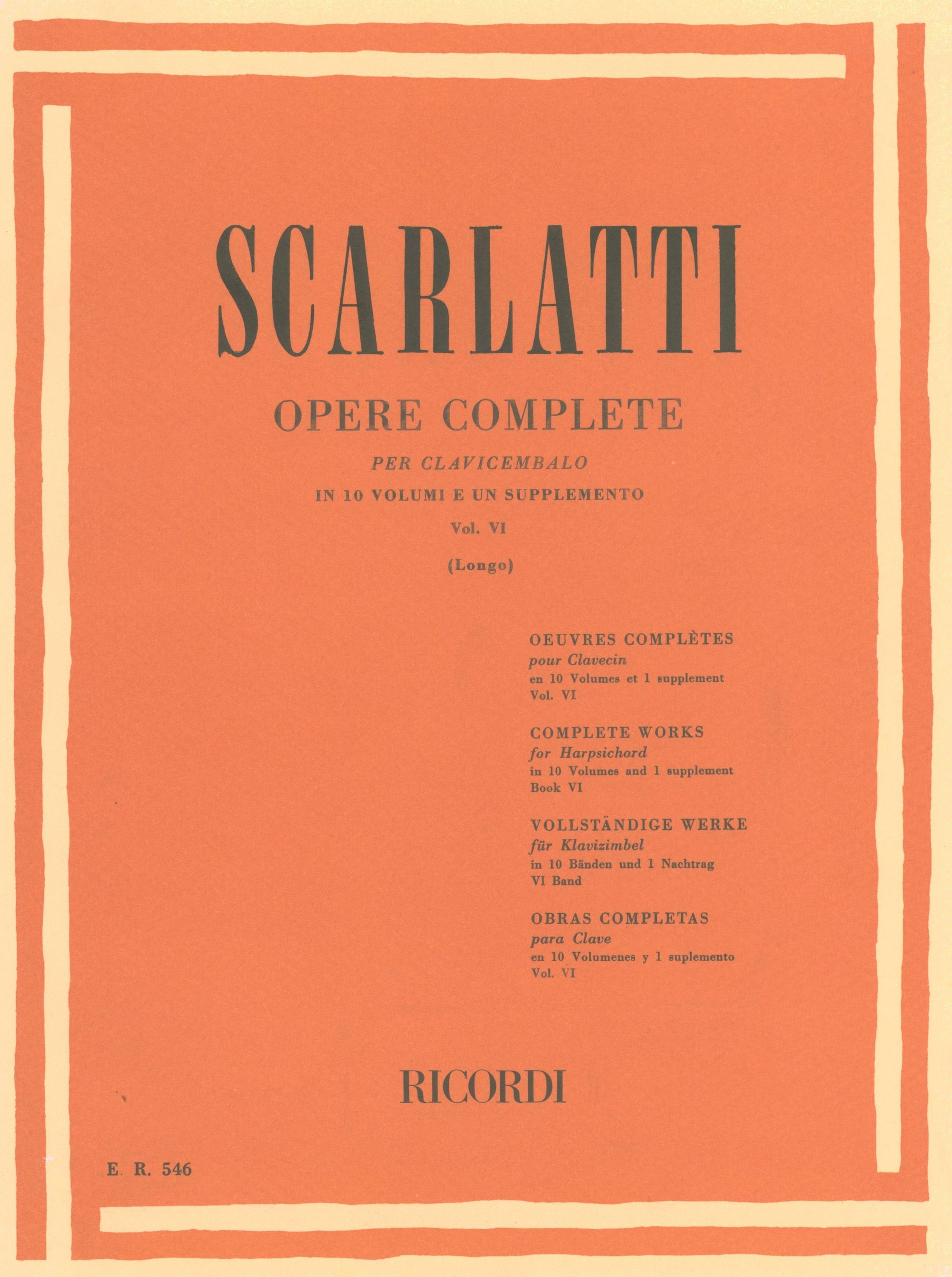 Scarlatti: Keyboard Sonatas - Volume 6 (L. 251-300)