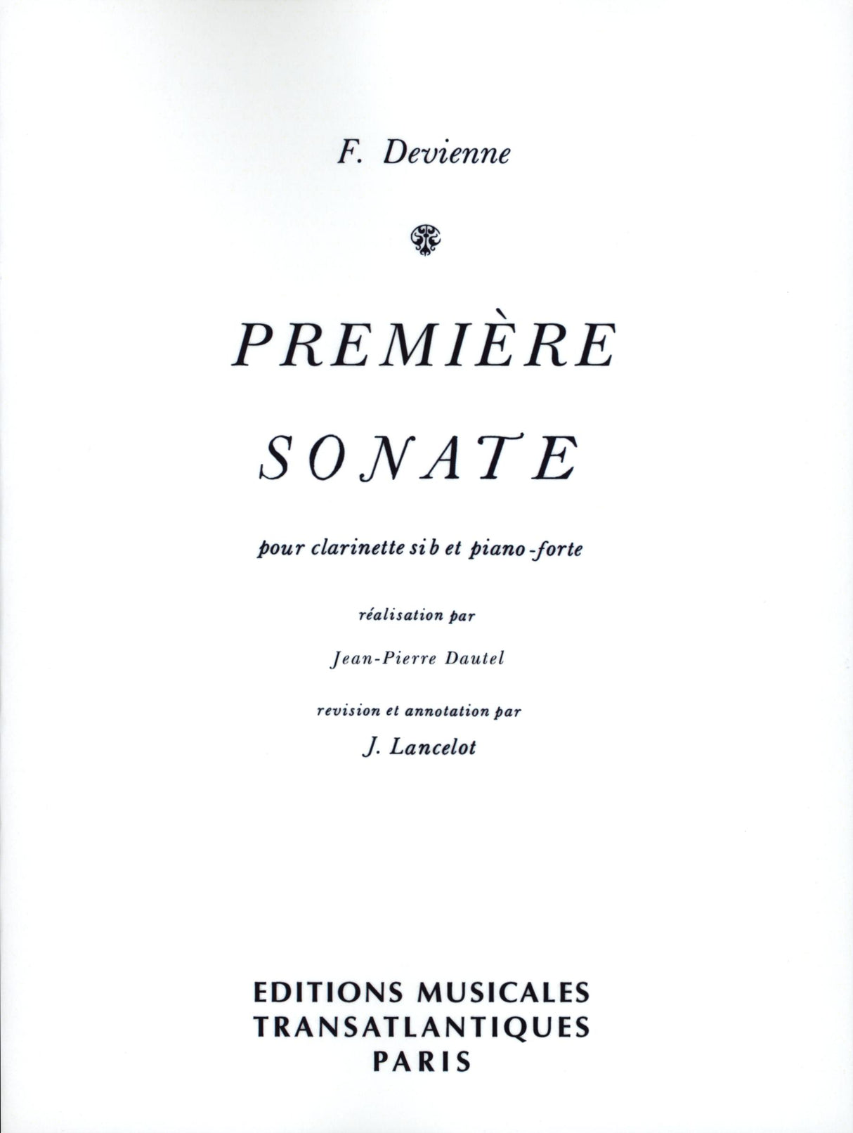 Devienne: Clarinet Sonata No. 1 in C Major