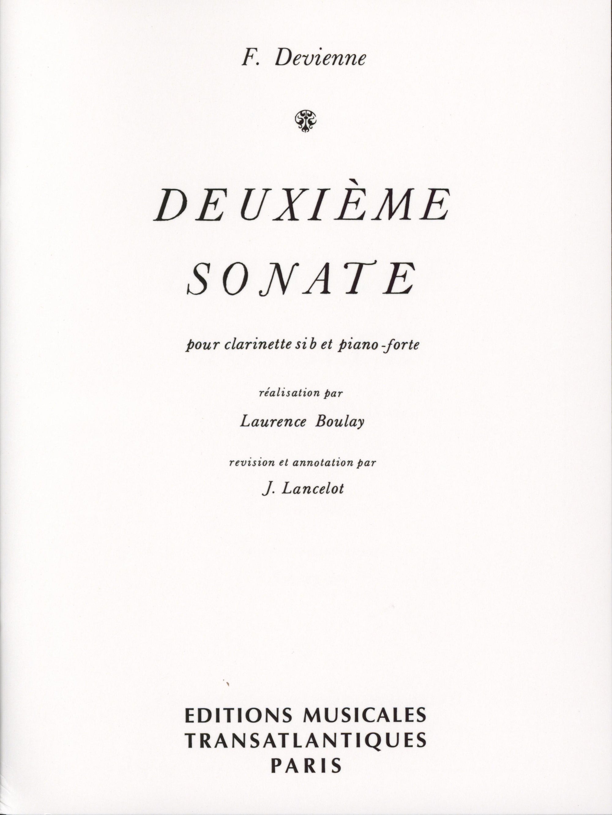 Devienne: Clarinet Sonata No. 2 in E-flat Major