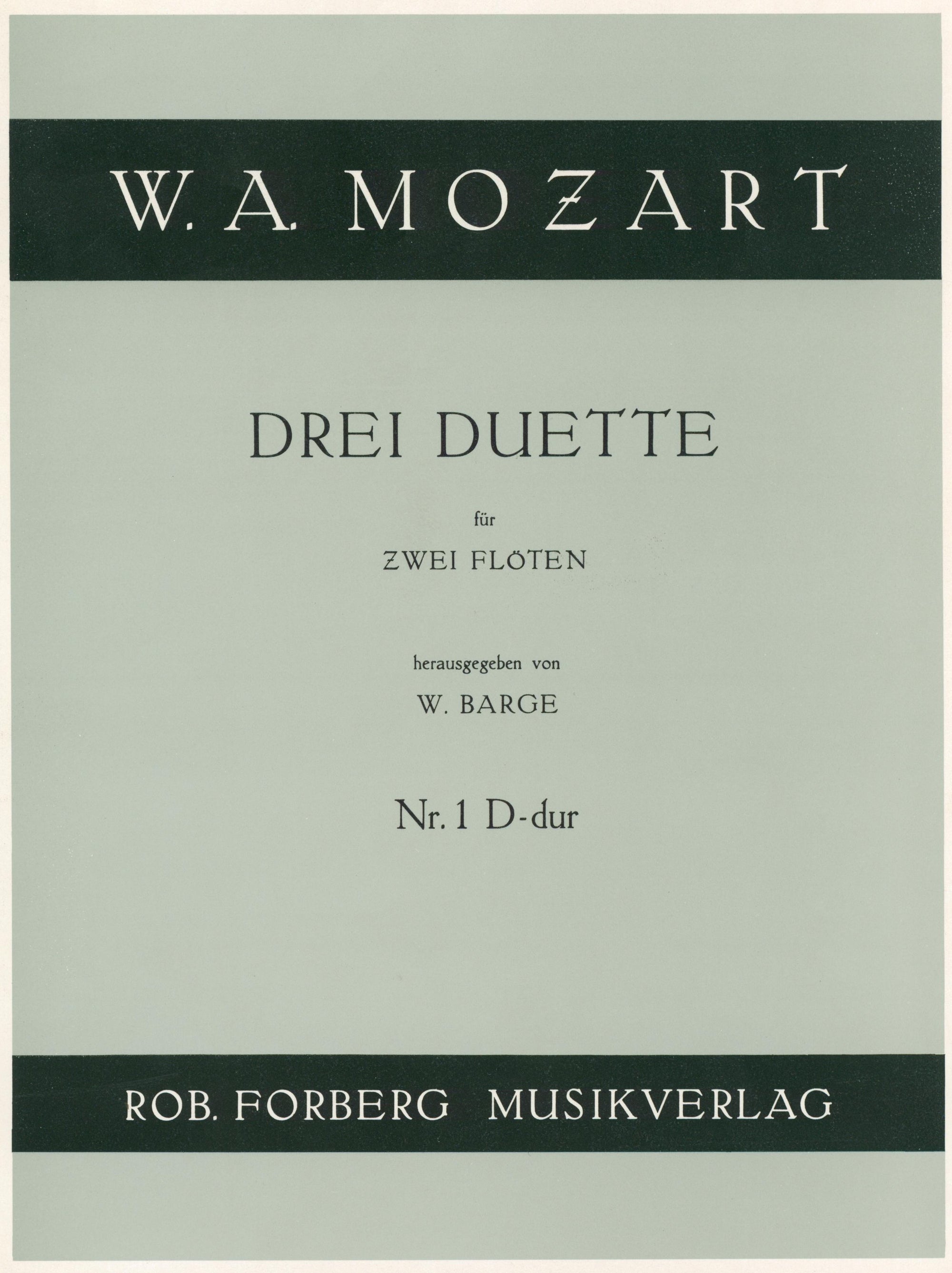 Mozart: 3 Duets for 2 Flutes - No. 1 in D Major