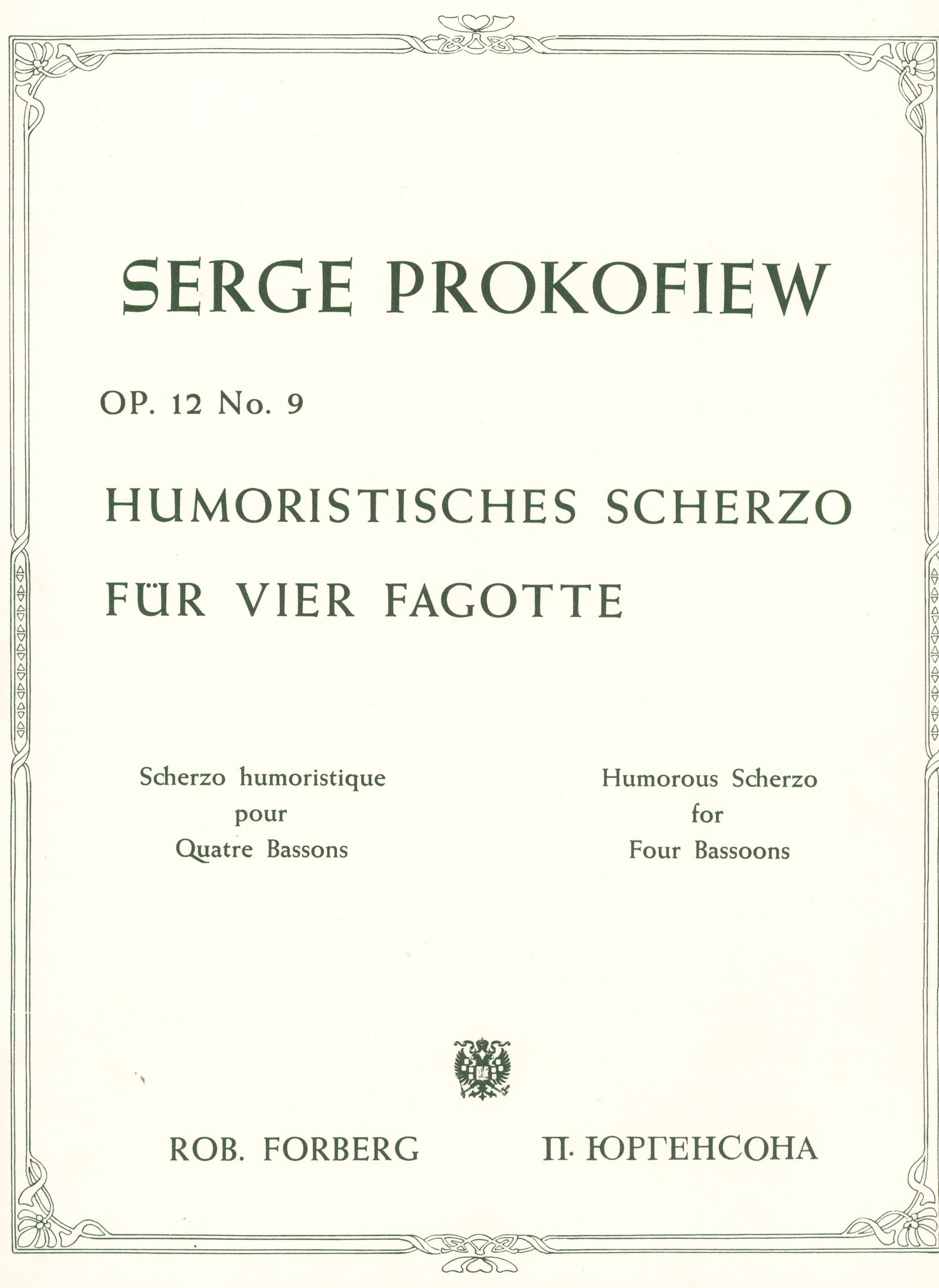 Prokofiev: Scherzo Humoristique, Op. 12, No. 9 (arr. for 4 bassoons)