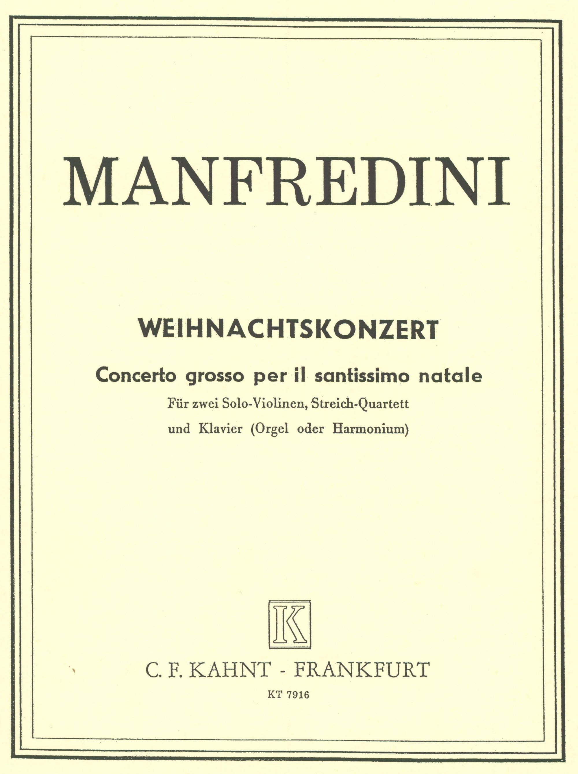 Manfredini: Concerto grosso in C, Op. 3, No. 12