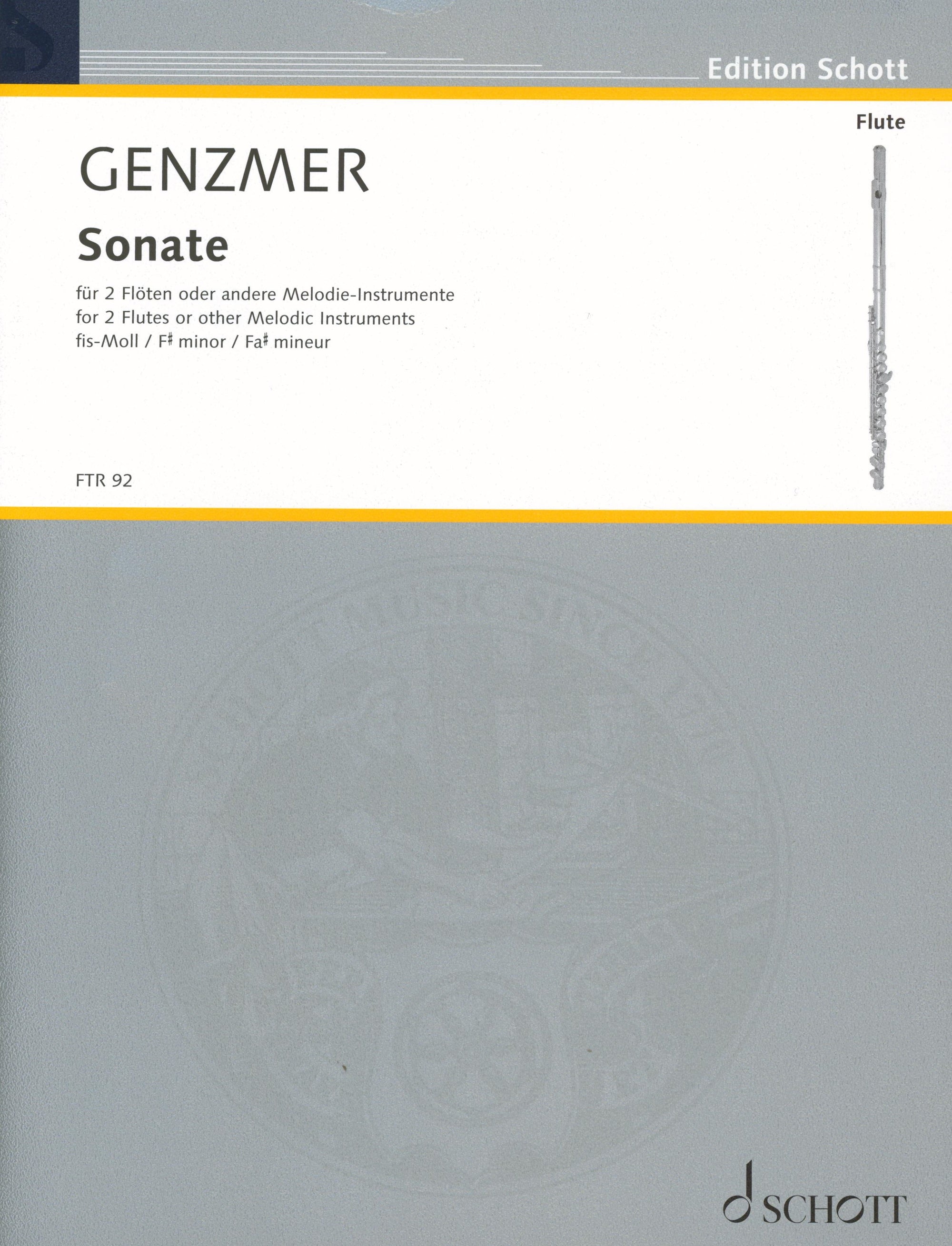 Genzmer: Sonata for 2 Flutes in F-sharp Minor, GeWV 266