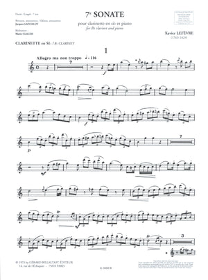 Lefèvre: Clarinet Sonata No. 7 in G Minor
