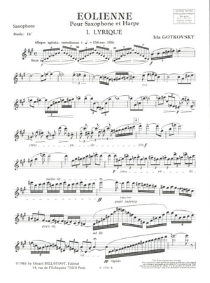 Gotkovsky: Éolienne (Version for Sax & Harp)