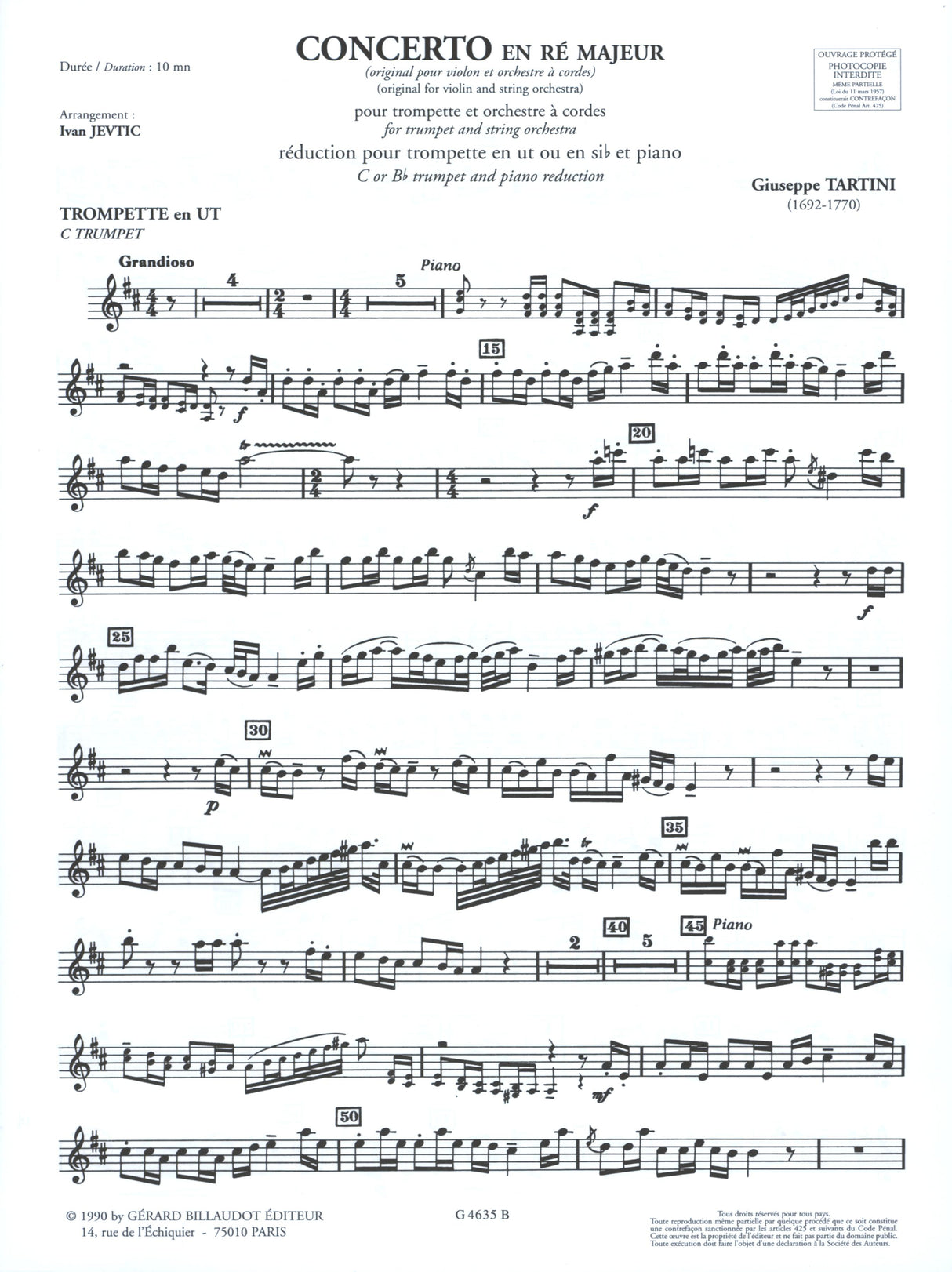 Tartini: Concerto in D Major (arr. for trumpet)