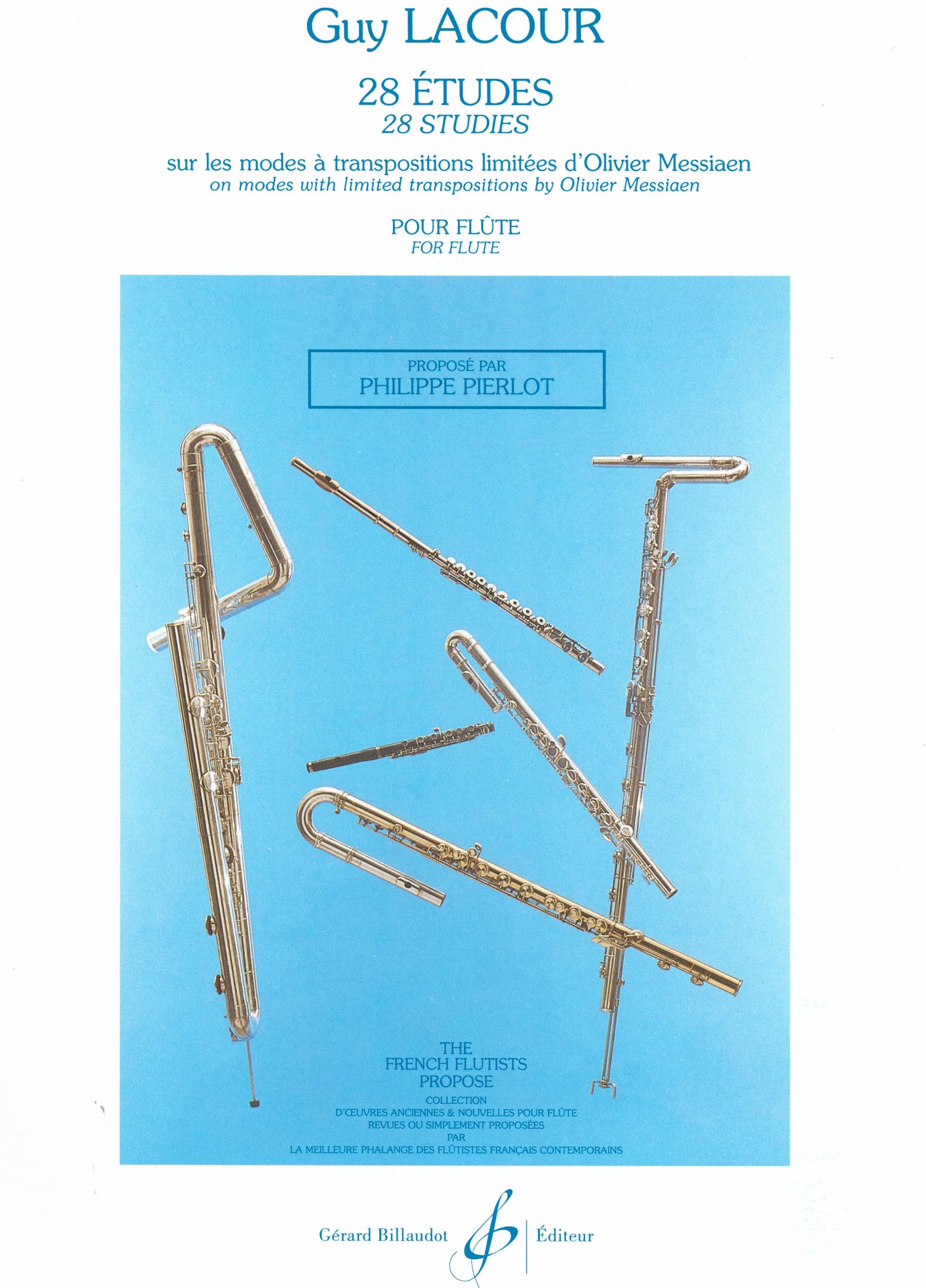 Lacour: 28 Studies for Flute on modes by Olivier Messiaen (arr. for flute)