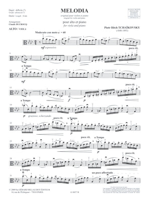 Tchaikovsky: Mélodie, Op. 42, No. 3 (arr. for viola)