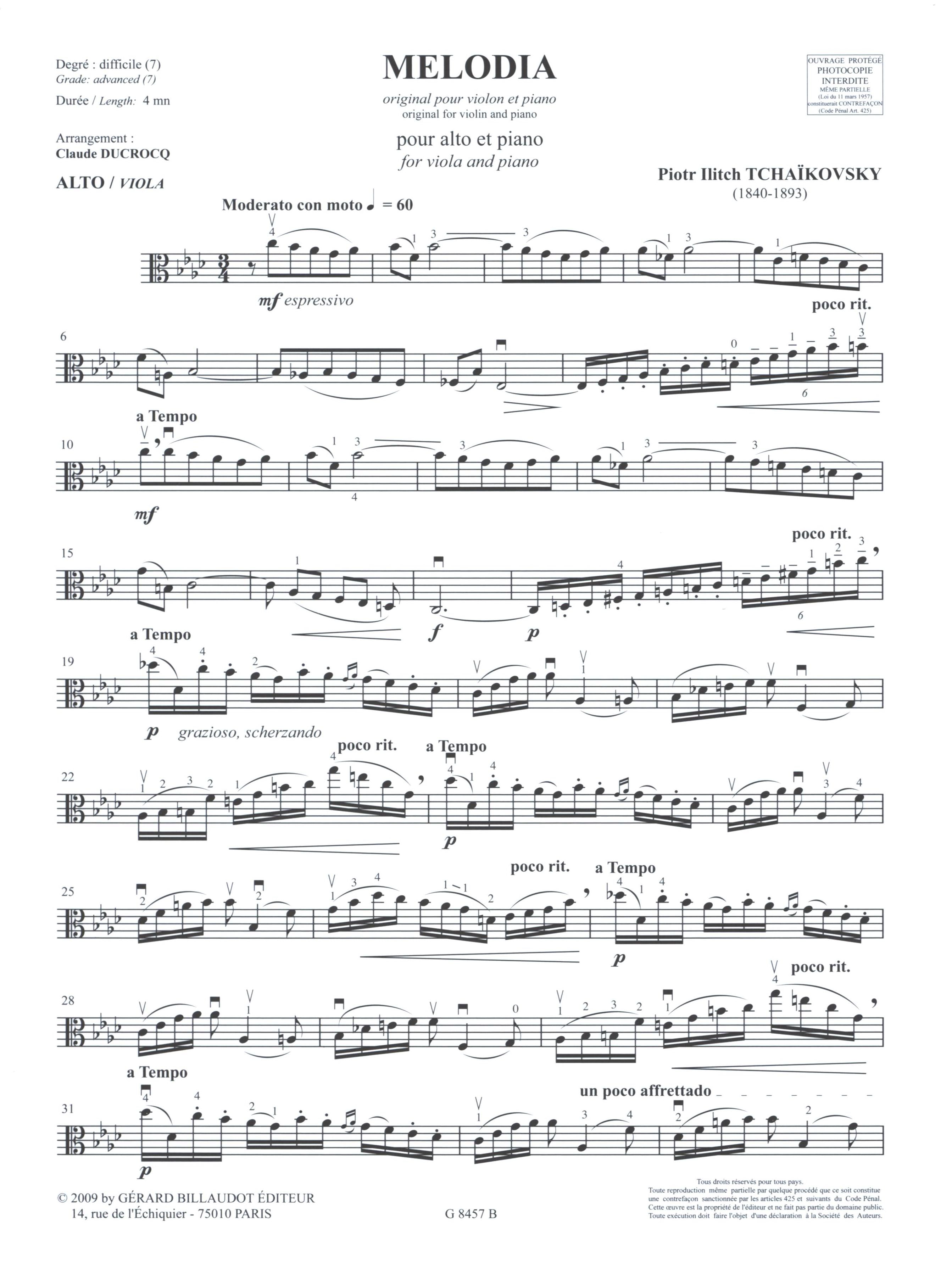 Melodie (Horn und Klavier/Orgel)