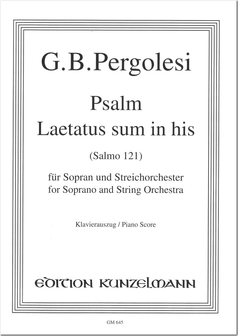 Pergolesi: Laetatus sum in his (Psalm 121)