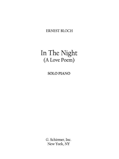 Bloch: In the Night