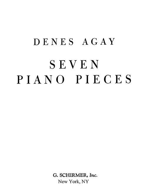 Agay: 7 Piano Pieces