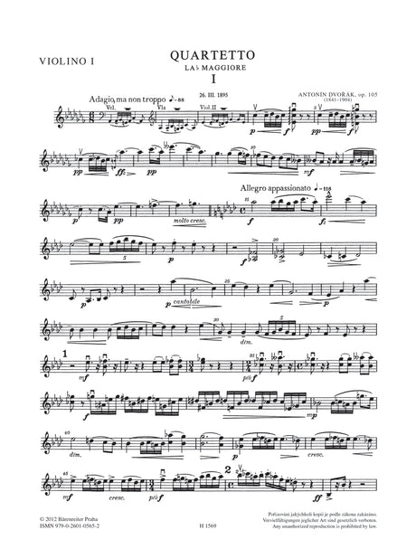 Dvořák: String Quartet No. 14 in A-flat Major, Op. 105