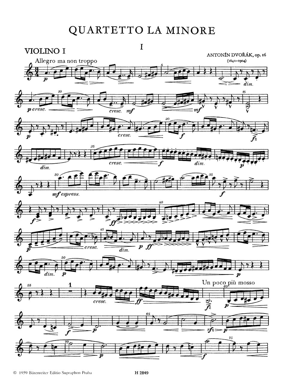 Dvořák: String Quartet No. 7 in A Minor, Op. 16