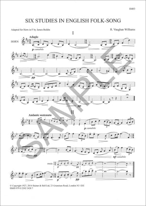 Vaughan Williams: 6 Studies in English Folk Song (arr. for Horn in F)