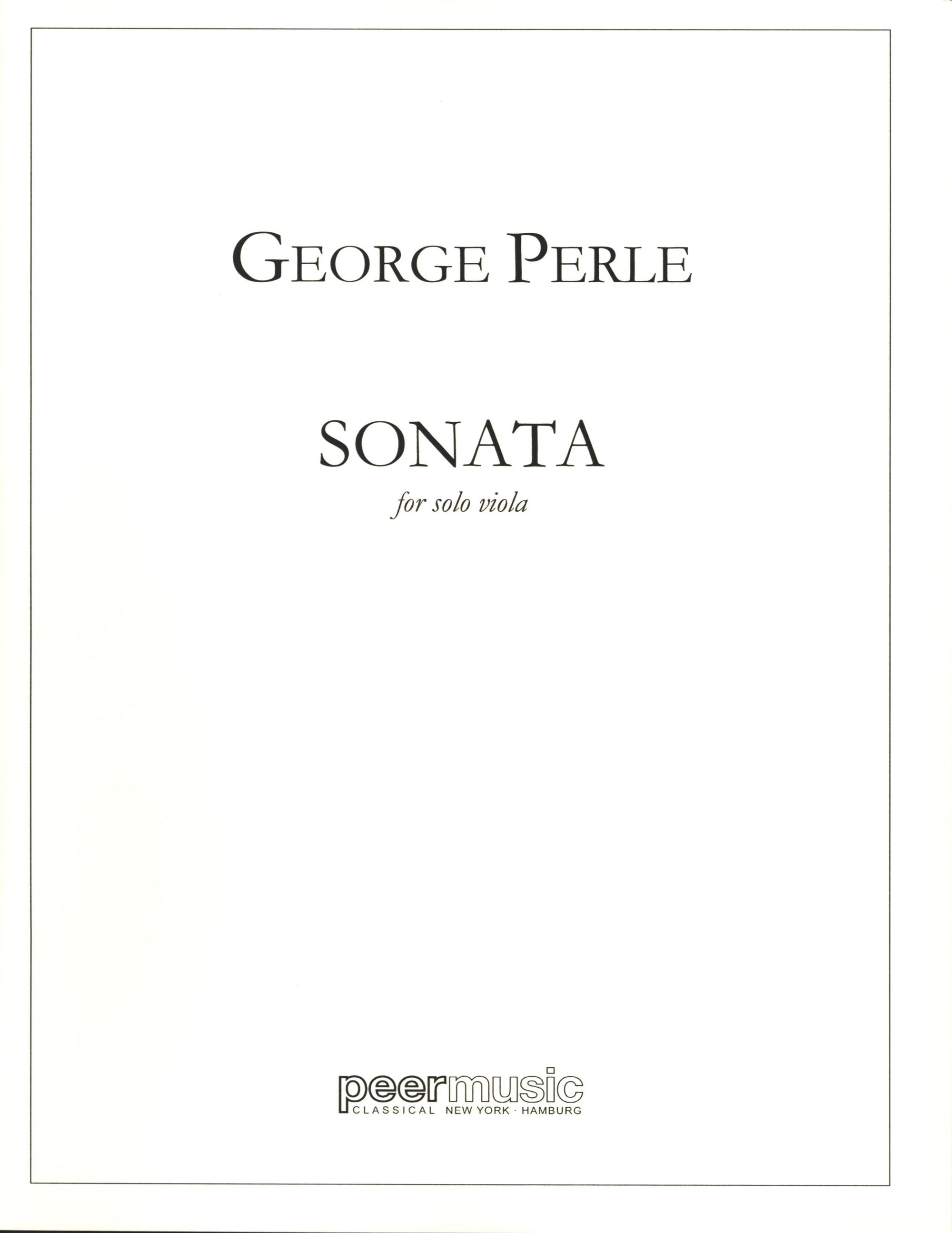 Perle: Sonata for Solo Viola