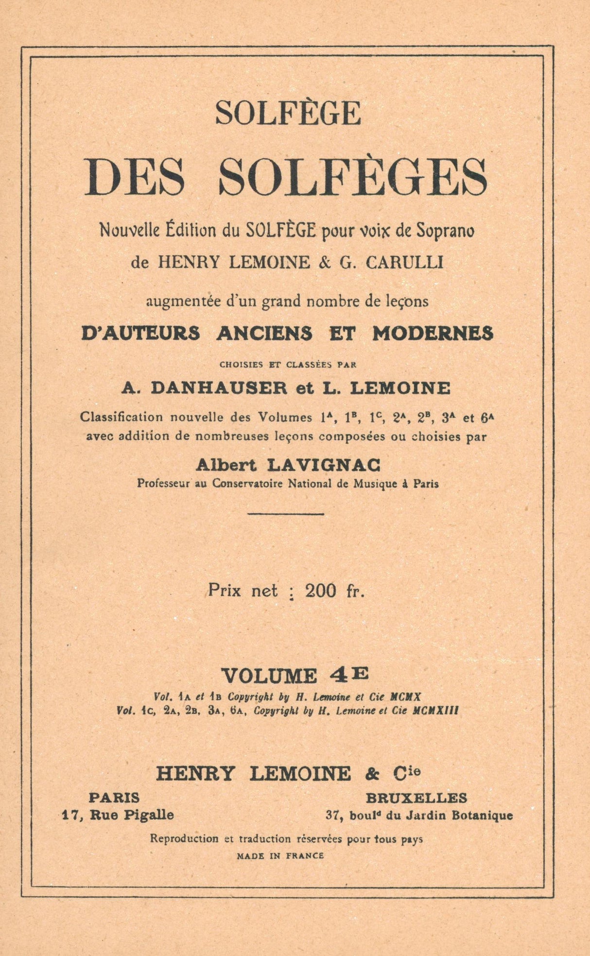 Solfège des Solfèges - Volume 4E