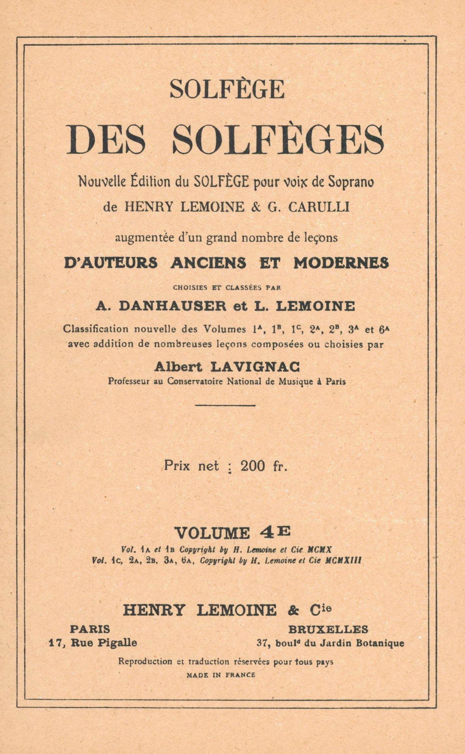 Solfège des Solfèges - Volume 4E