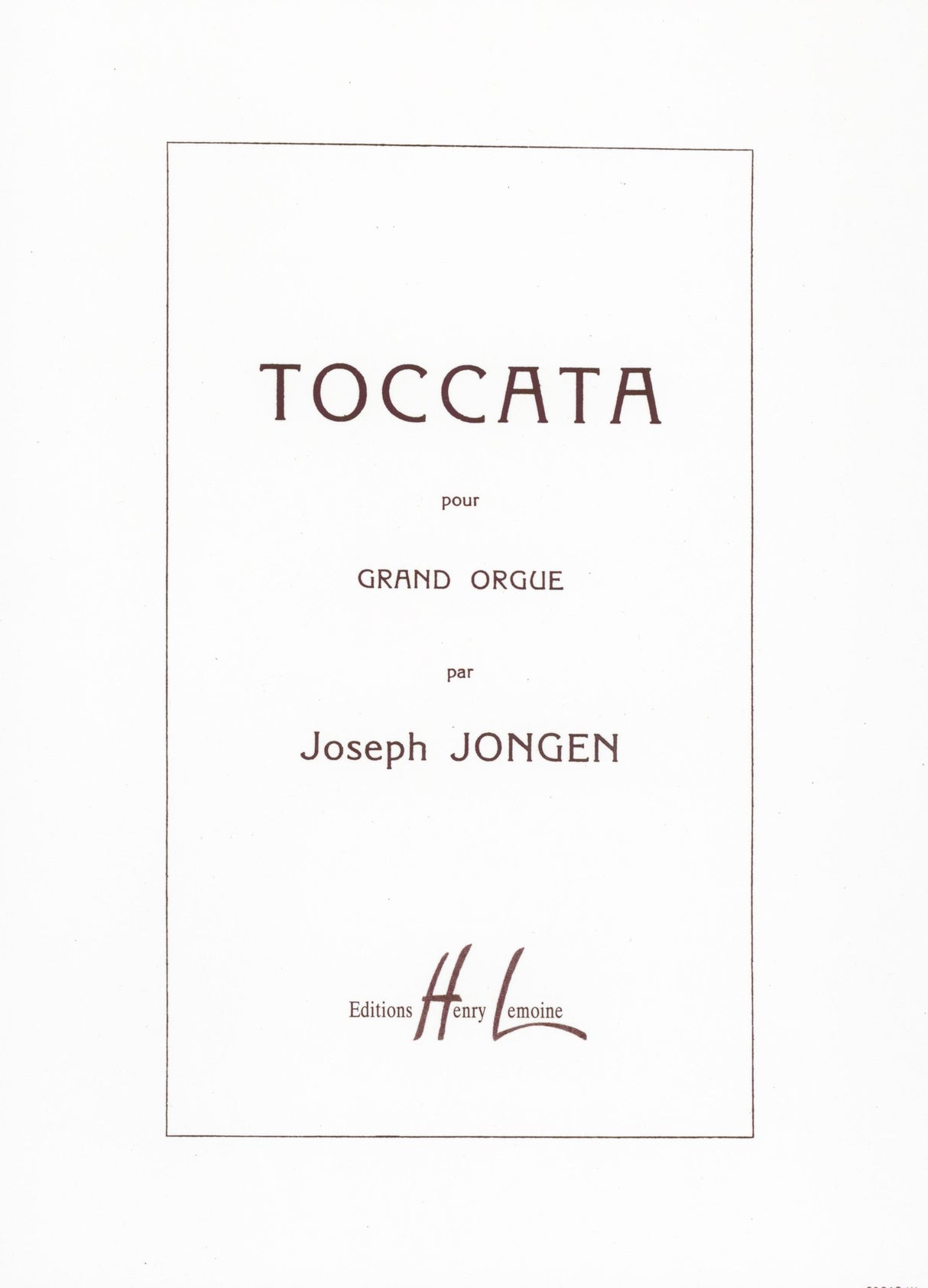 Jongen: Toccata, Op. 104