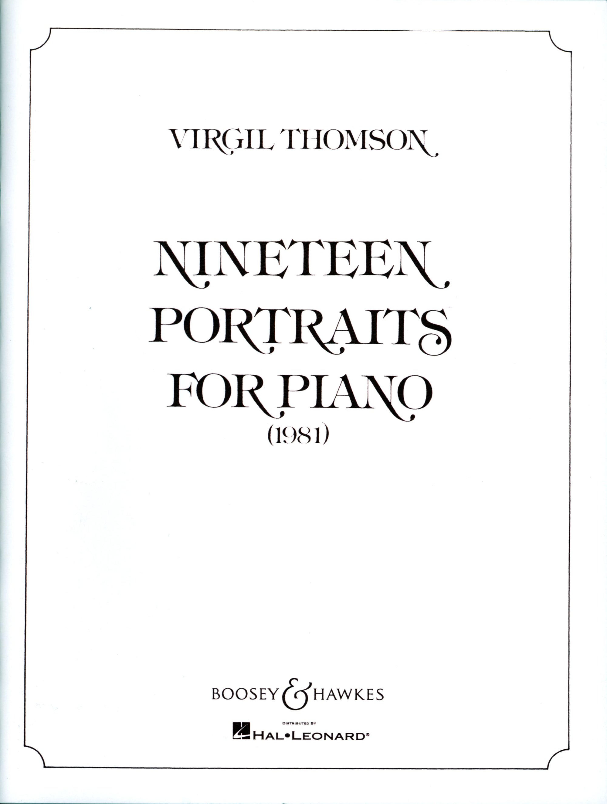 Thomson: 19 Portraits
