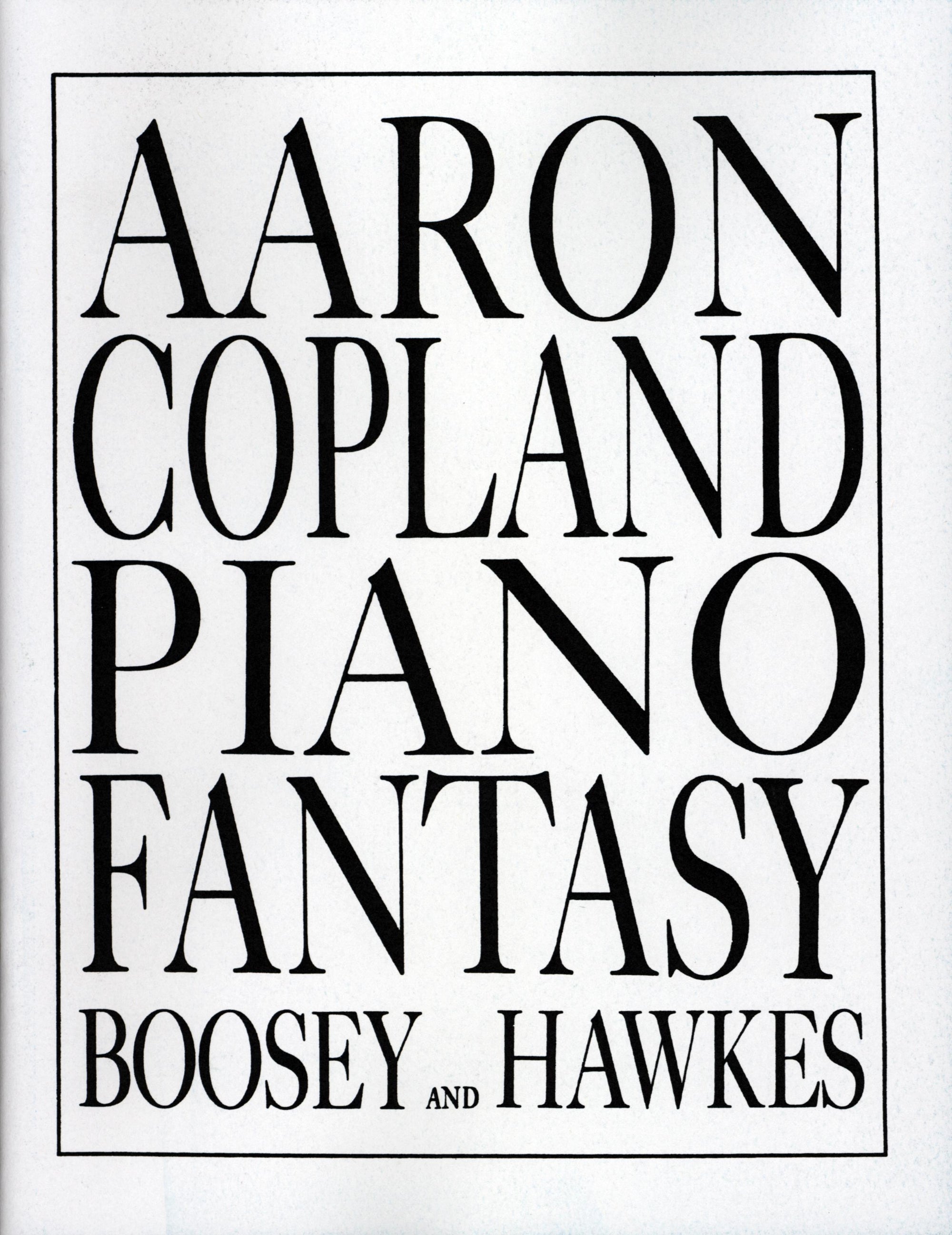 Copland: Piano Fantasy